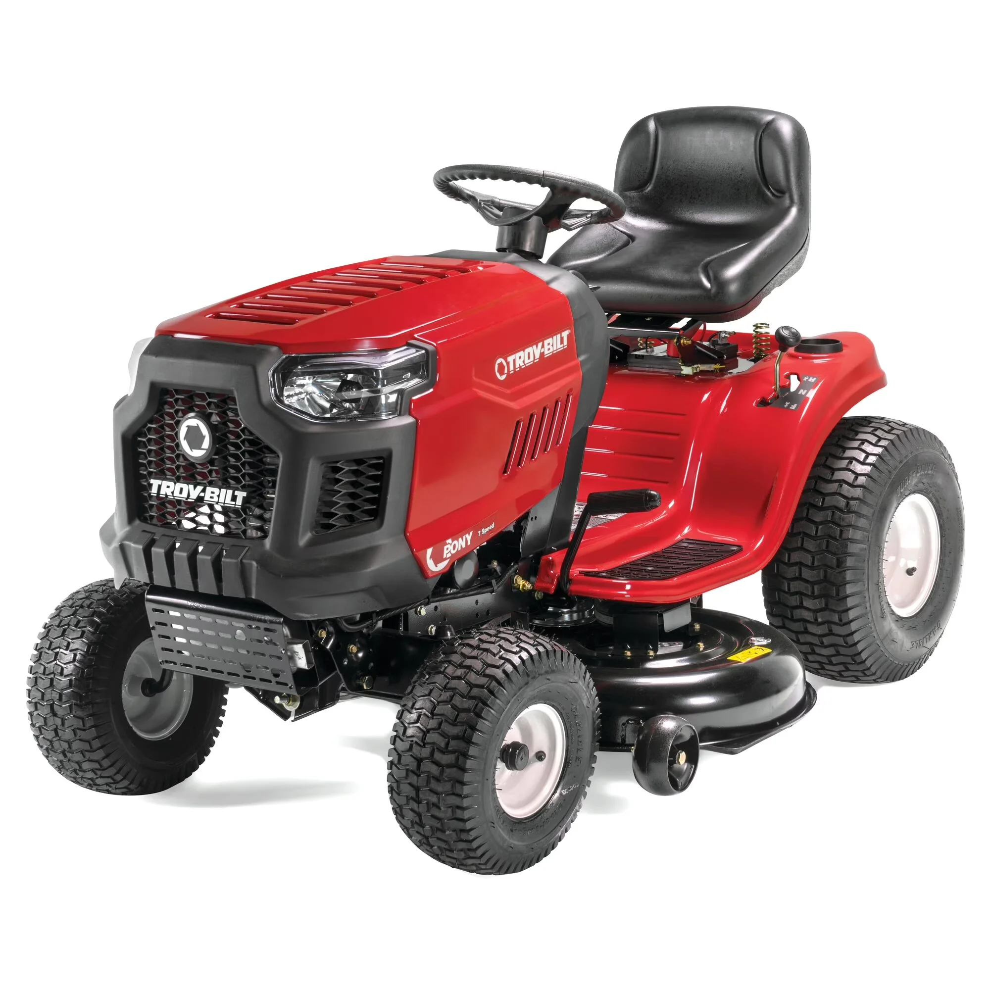 Riding Lawn Mower Compact with Adjustable Speed, Headlights, Adjustable Cutting Height - Model 7F96F1
