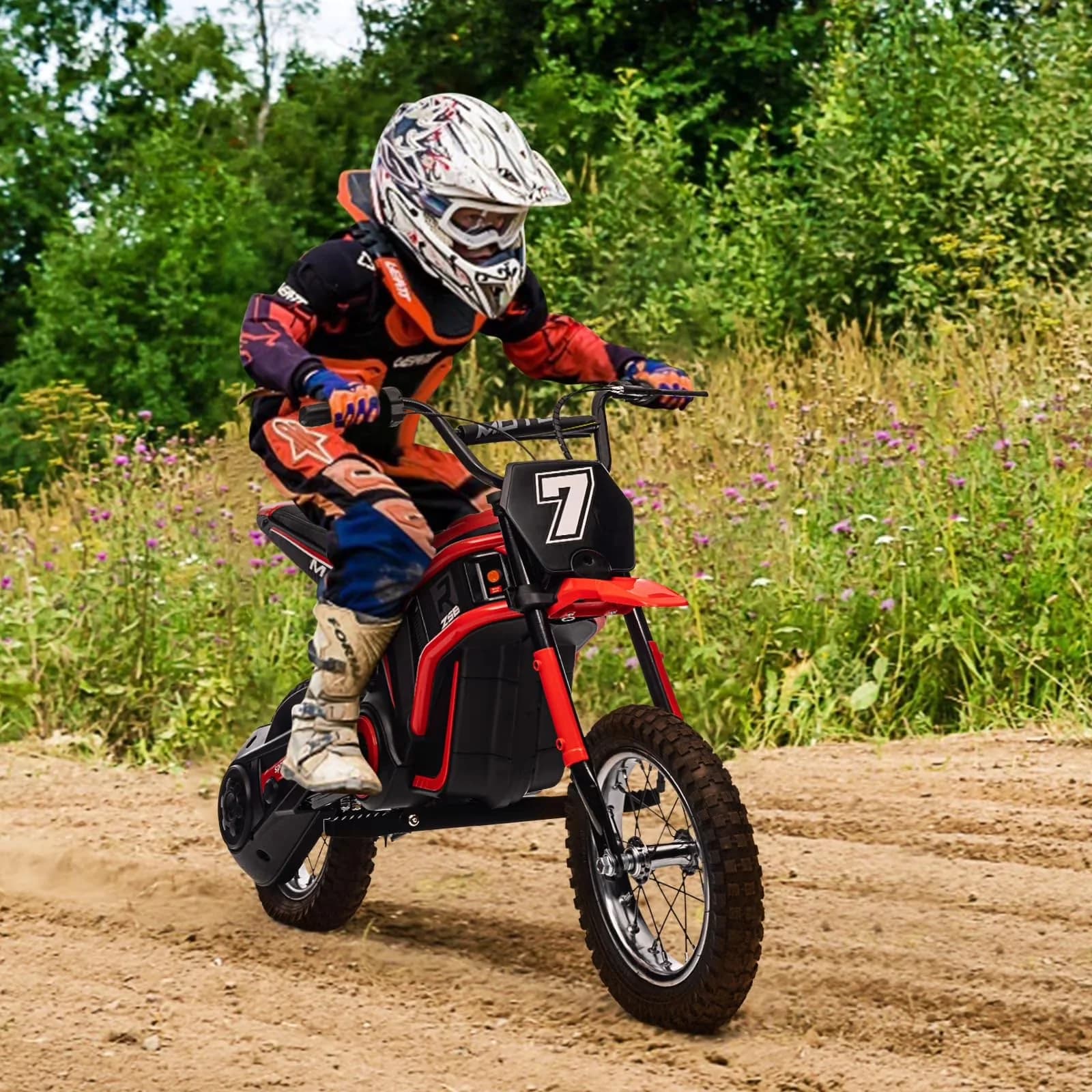 Scooter Efficient with 350W, 24V, 350W Electric Motorcycle-Up to 14.29MPH - Red 7 Model 31488C