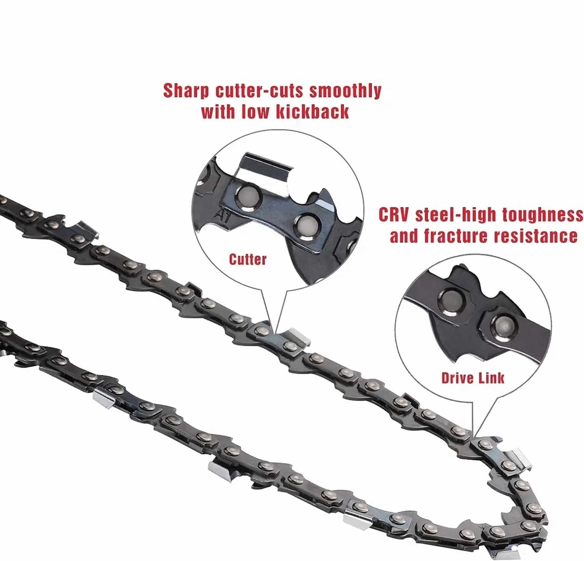 Quality Replacement Parts Accessory with Useful for both indoor and outdoor use., 2Pcs Chainsaw Chain - Model 5C58F5