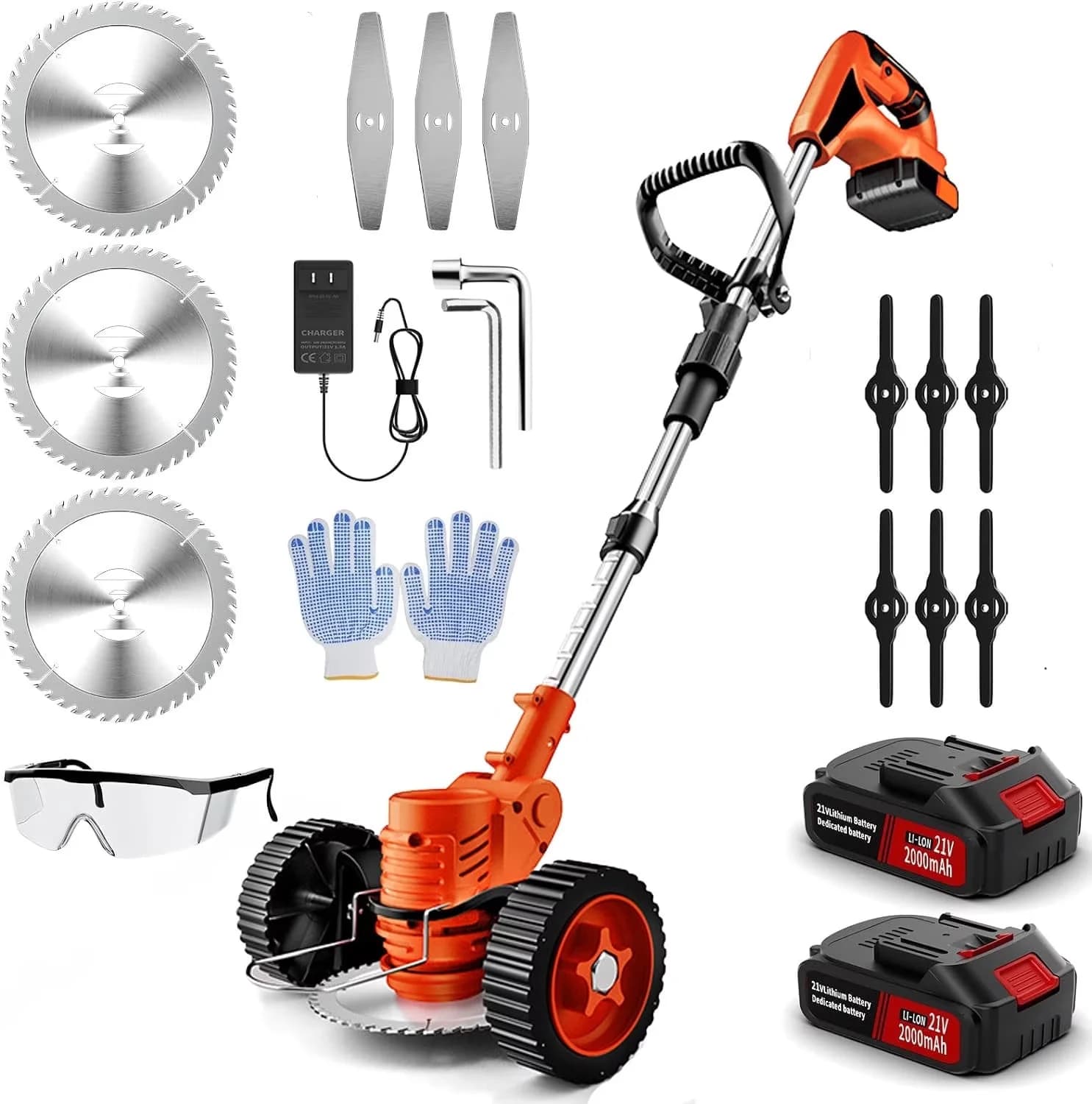 Quality String Trimmer with Battery, Brushless, Cordless Weed Wacker 3-in-1 for Garden - Model 690381