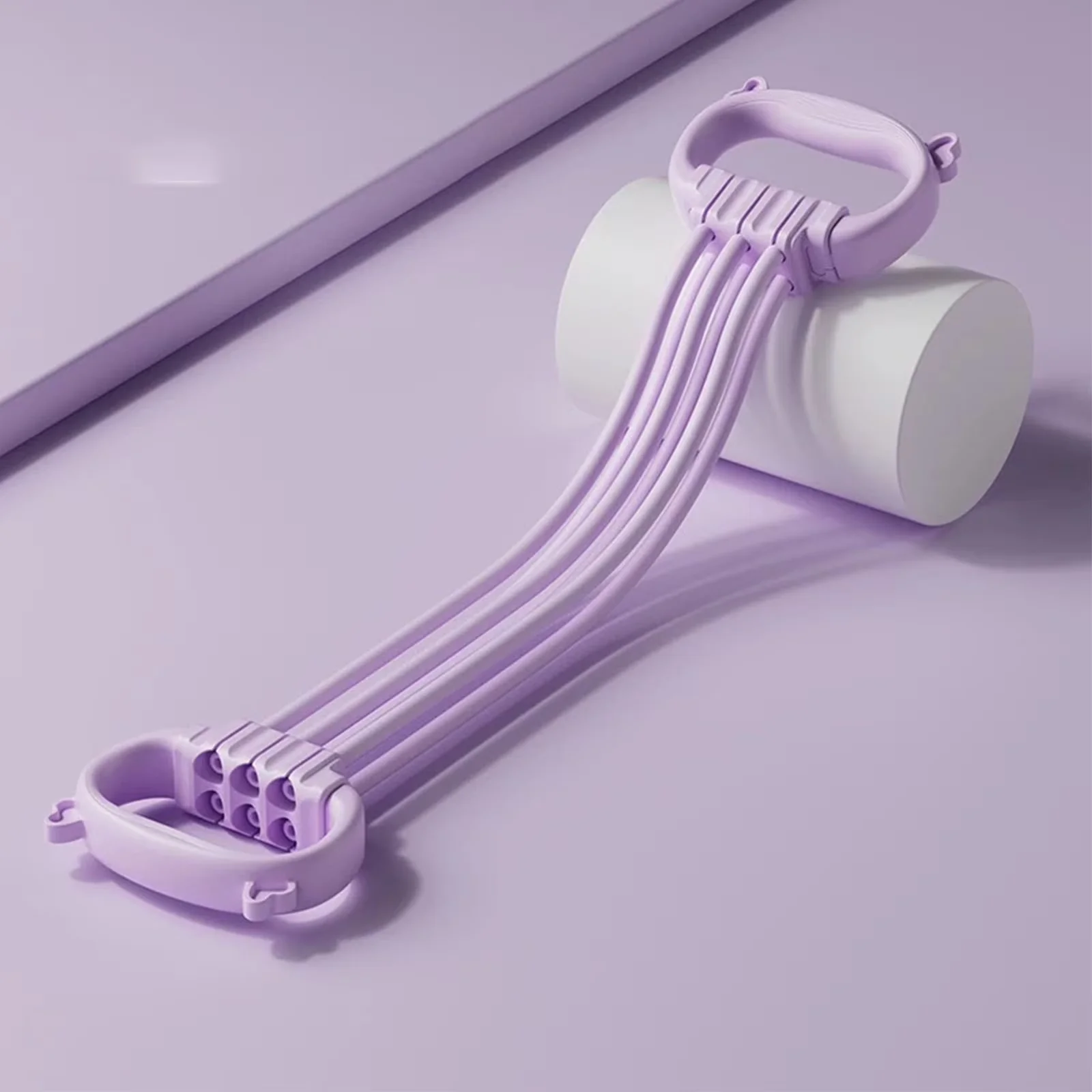 Sleek Home Gym Accessory with Portable, Elastic Bands, Resistance Fitness Pull Rope - Purple Silica Gel Model 809A53