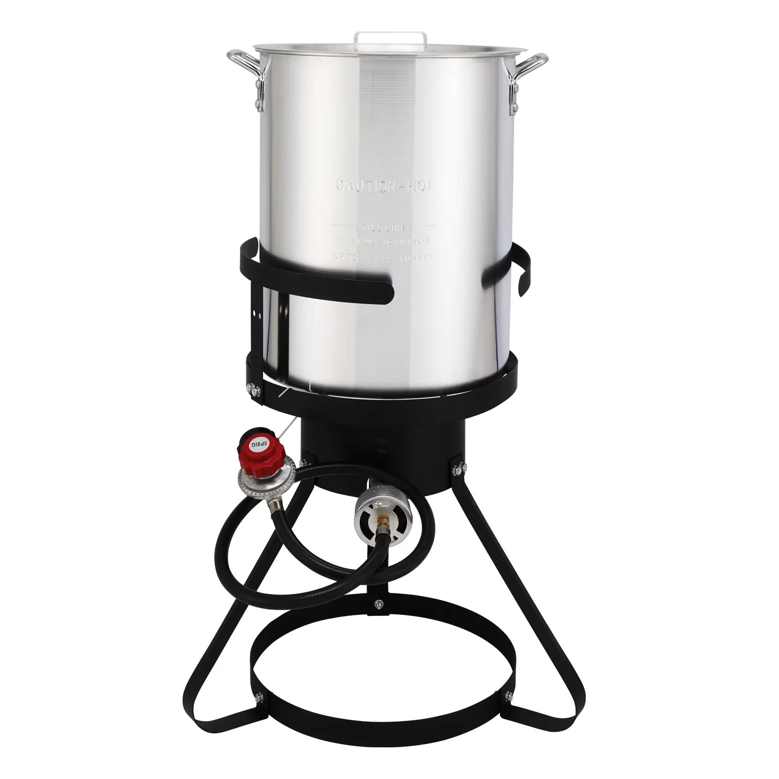 Premium Outdoor Fryer with 30qt Turkey Pot & 10qt Fish Pot, Iron Stove Frame - Model 64A110
