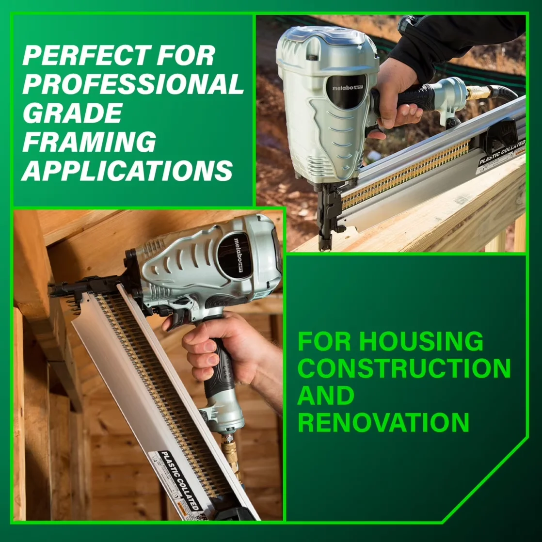Reliable Air Tools Compressor with Lightweight, 21-Degree, Pneumatic Framing Nailer - Model F4AC28