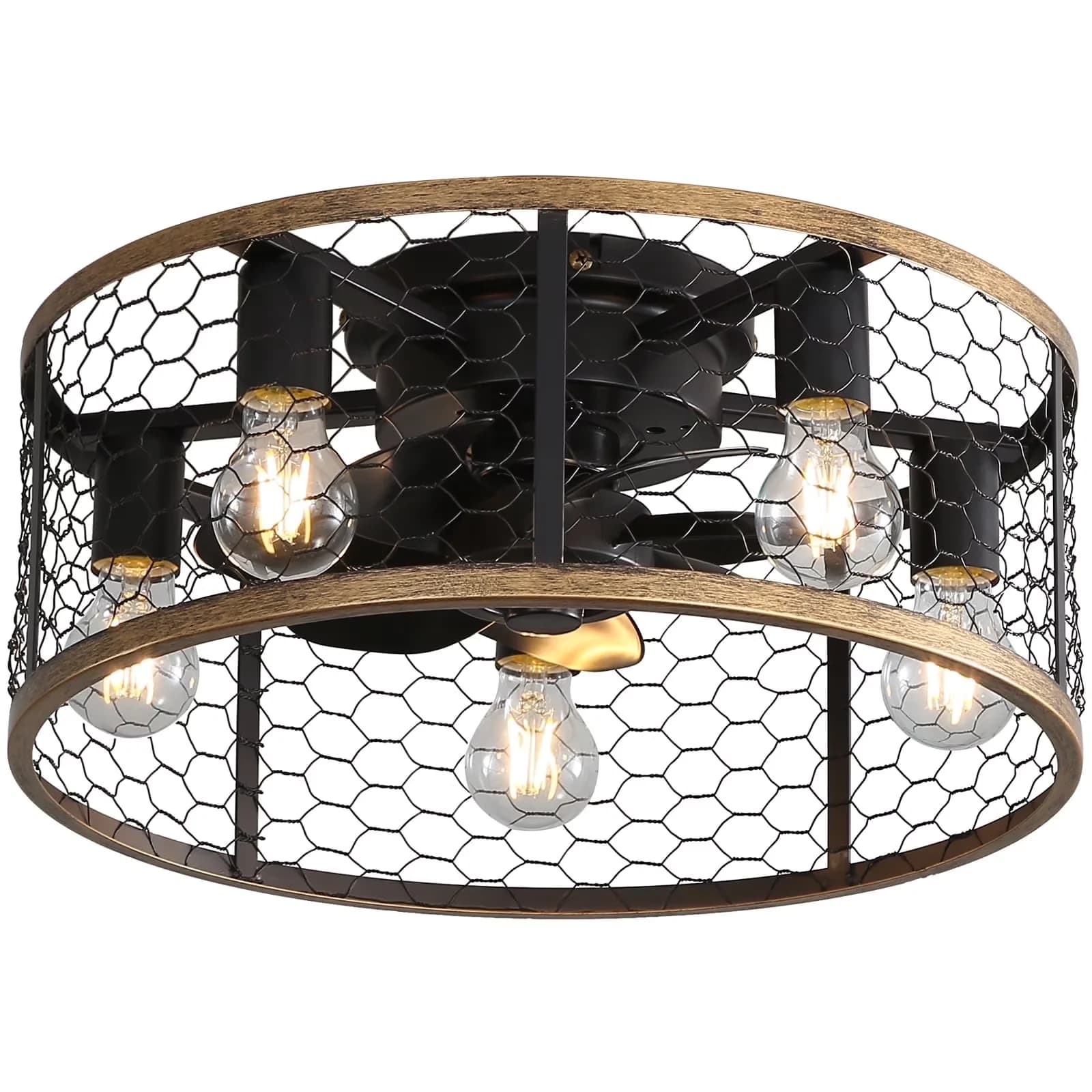Quality Ceiling Fan with Incandescent, Modern, Remote Controlled - Black, Clear, Multicolor Metal Model 348F92