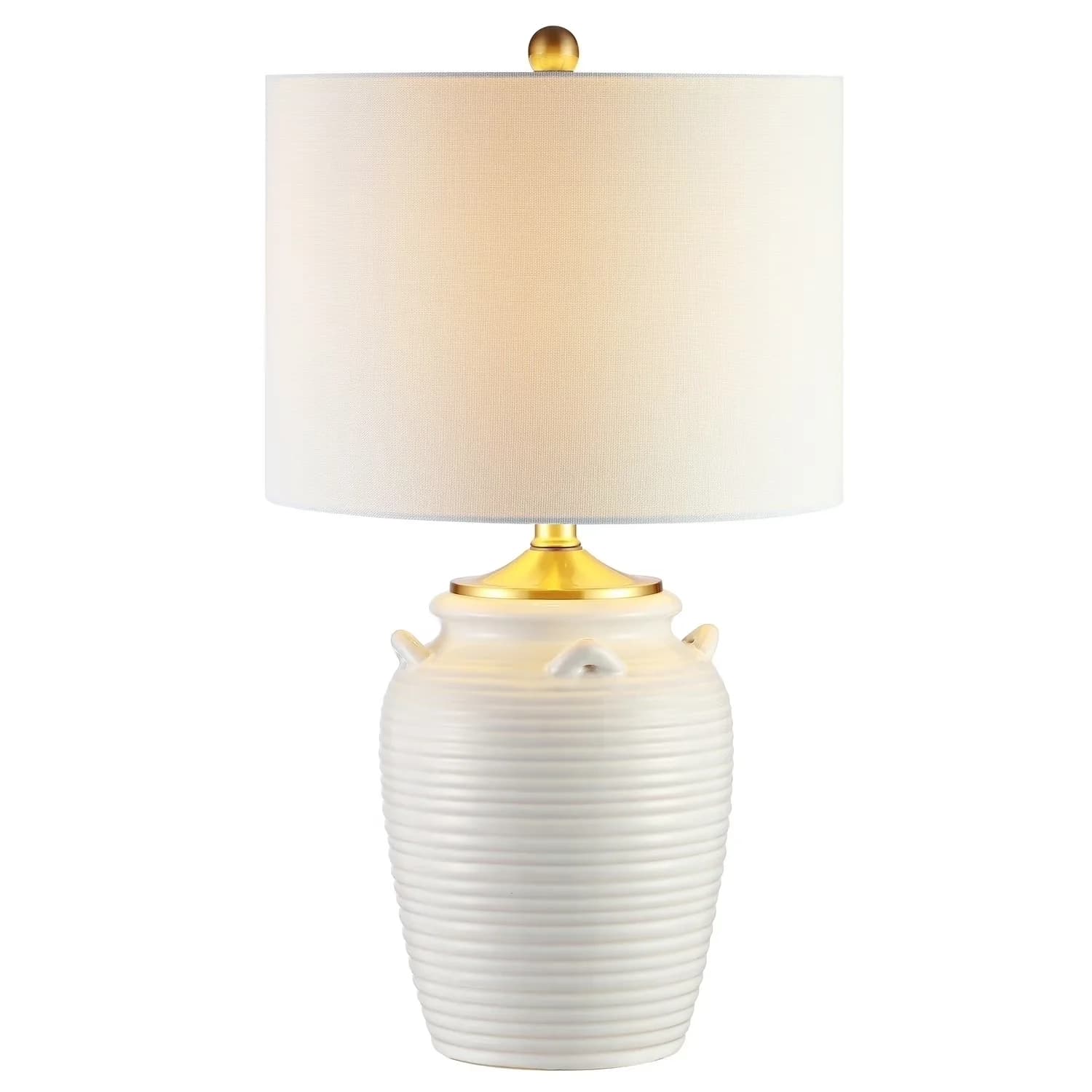 Modern Table Lamp with LED, Mid-Century - White, Gold, Multicolor Ceramic/Iron Model 1D9654
