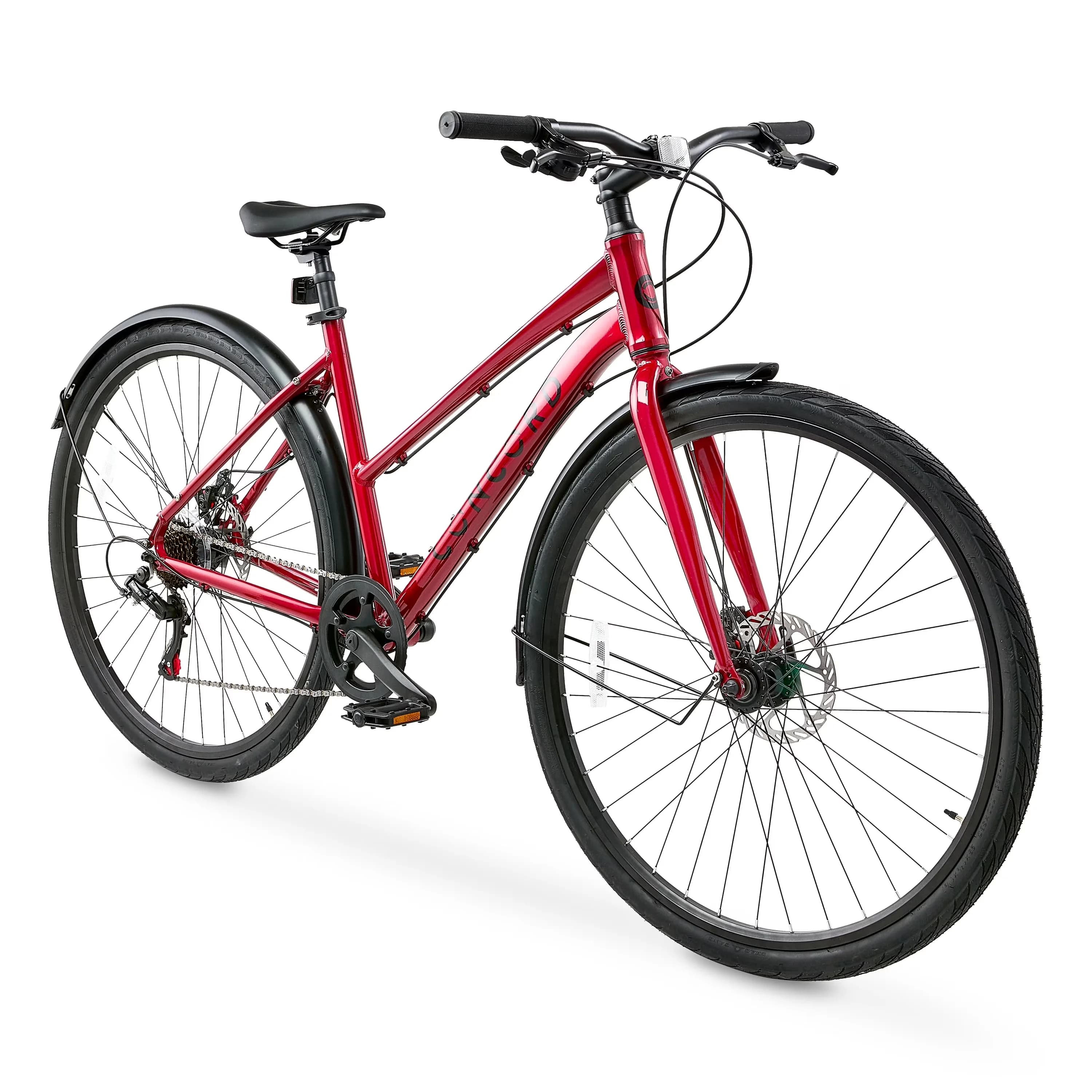 Compact Road Bike with Lightweight, Shifter: Shimano 1x7 Speed, Bottom Bracket: Neco Sealed - Red Model 6DDA41