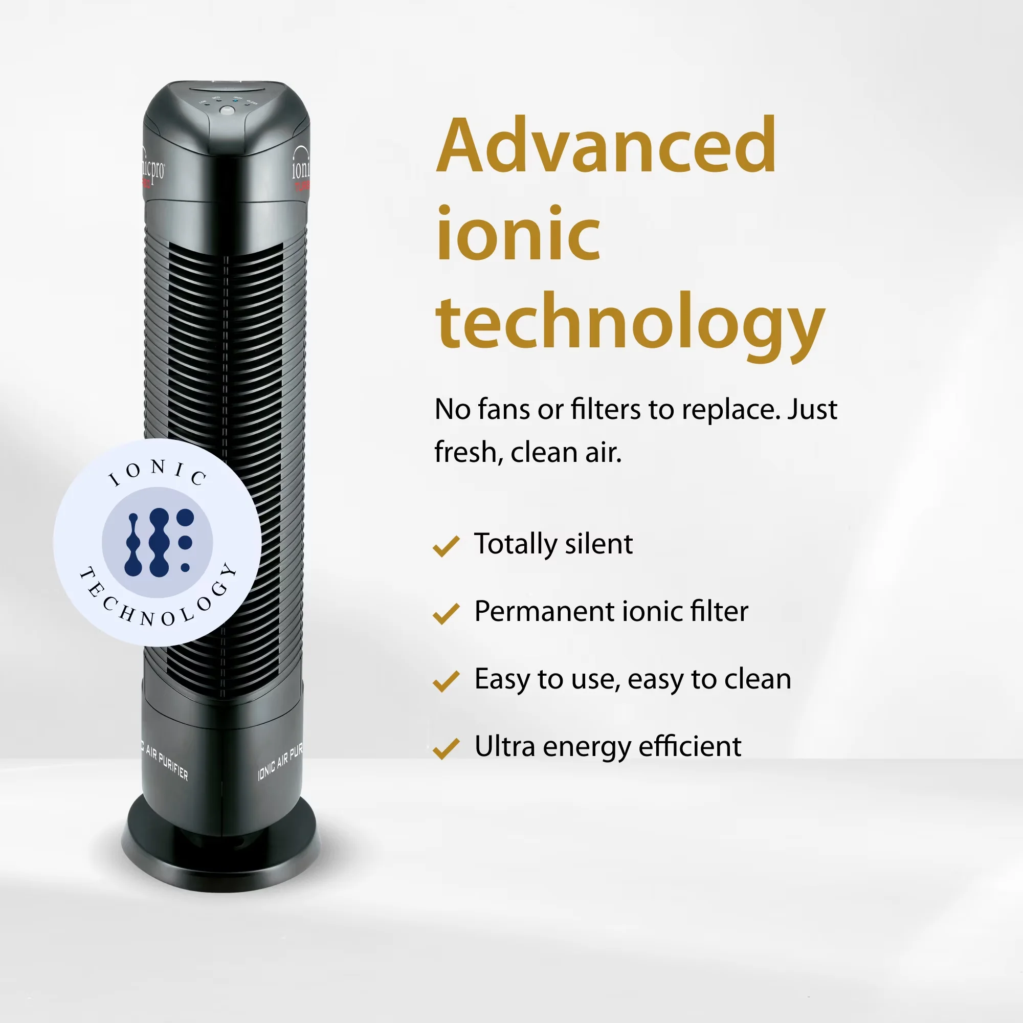 Essential Air Purifier with Variable Speed, Turbo TA550 Tower - Black - Essential Collection Model D936D5