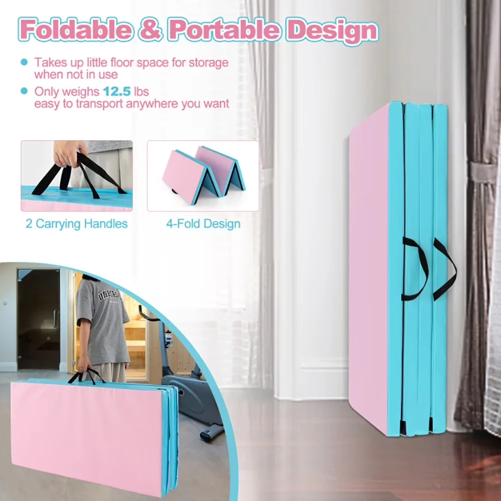 Premium Home Gym with Sweatproof, Folding, Folding Gymnastics Mat - Blue Pu, Epe Foam Model E81EDB