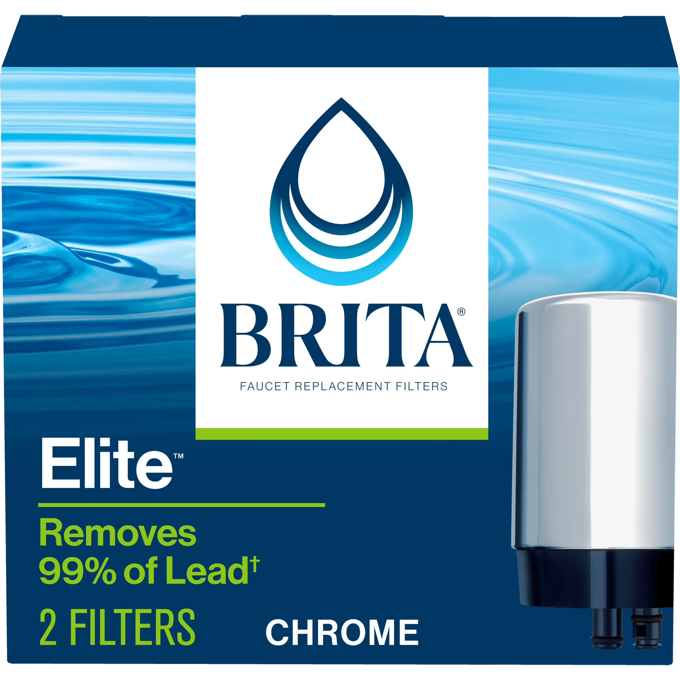 Water Filtration Reliable with Compatible, Elite Chrome Replacement Filter, Reduces Lead - Silver Model 1EE1F5