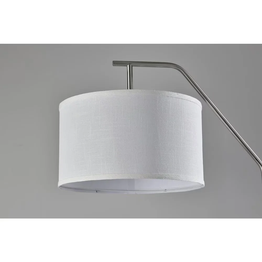 Durable Floor Lamp with Incandescent, Contemporary, Adjustable Height - Silver, White, Multicolor Metal Model 6F5A10