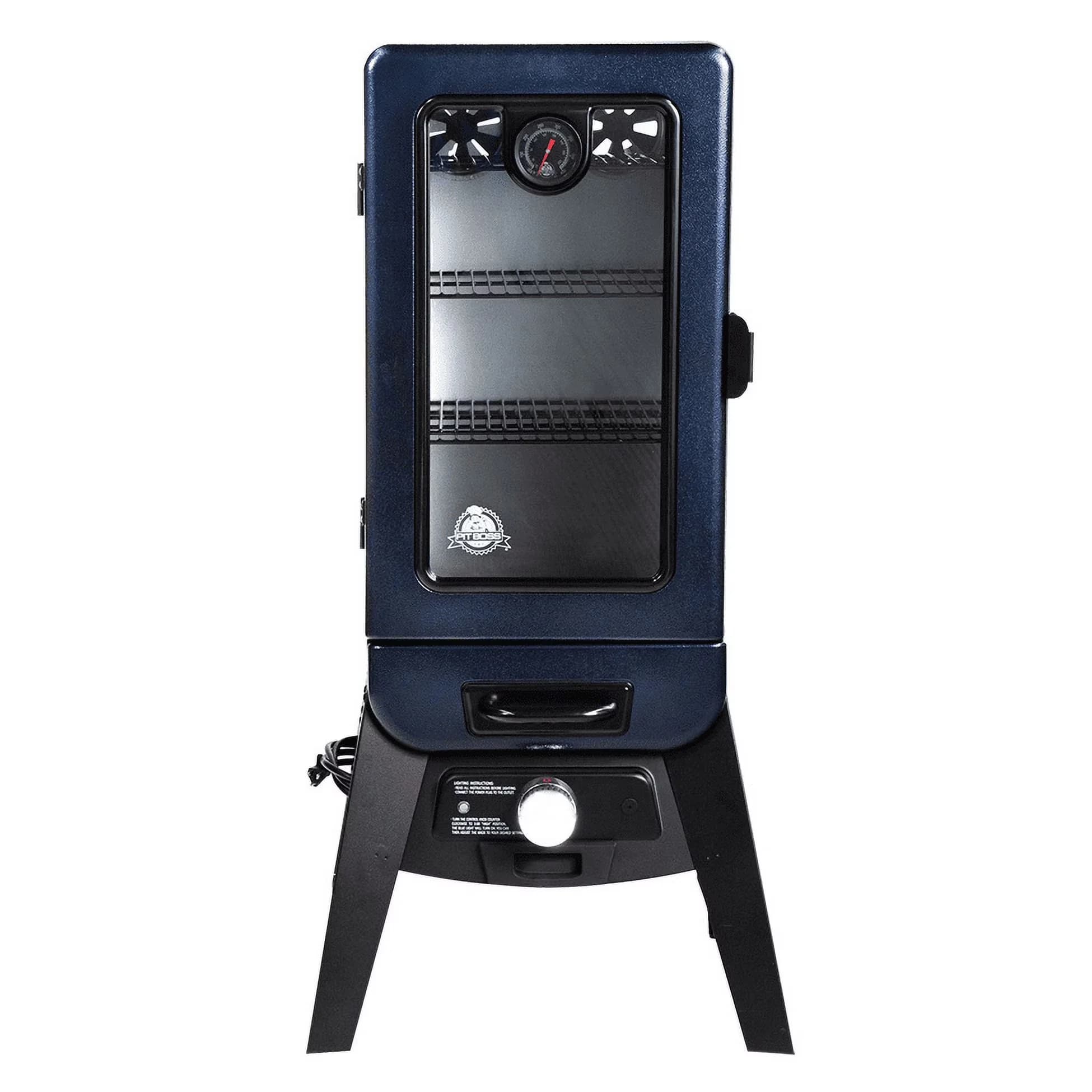 Durable Combo Grill with Window, Reach temperatures from 100°F - 325°F, 748 square inches of cooking space - Blue Porcelain Model B63F50