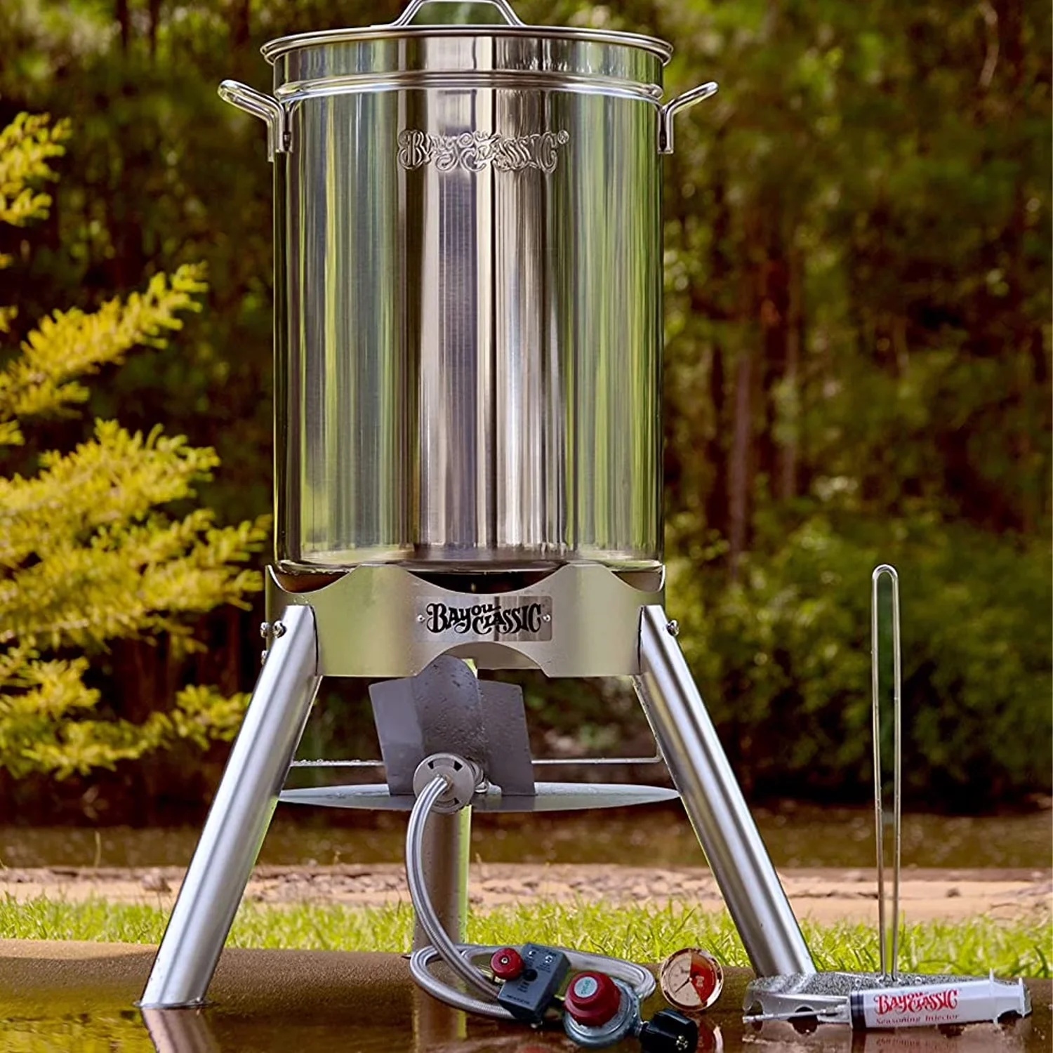 Classic Outdoor Fryer with 58000 BTU, Color: Silver - Silver Stainless Steel Model 39594A