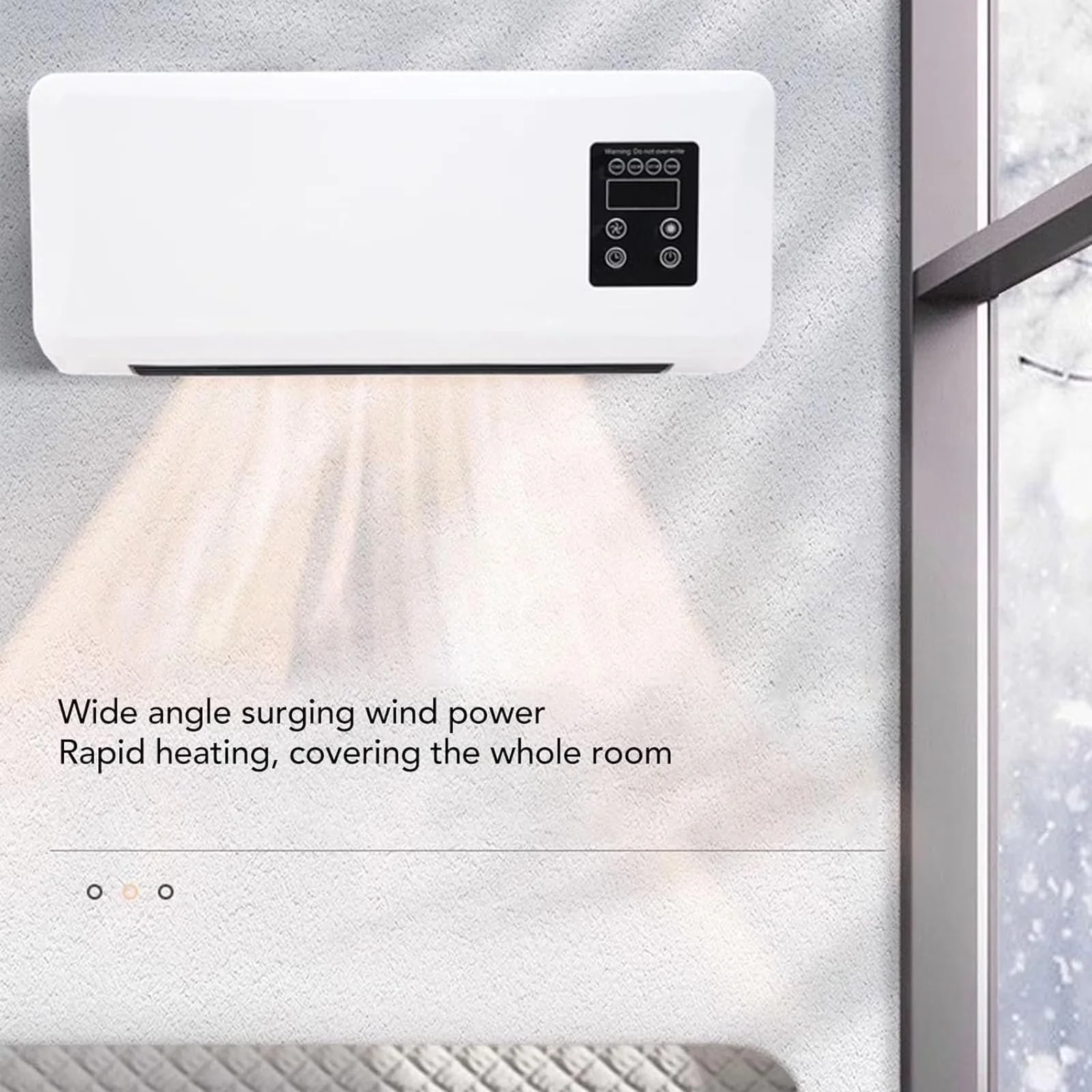 Portable And Electric Space Heater Efficient with 1500W, Smart Wall - Blue for Bedroom Model 252B52