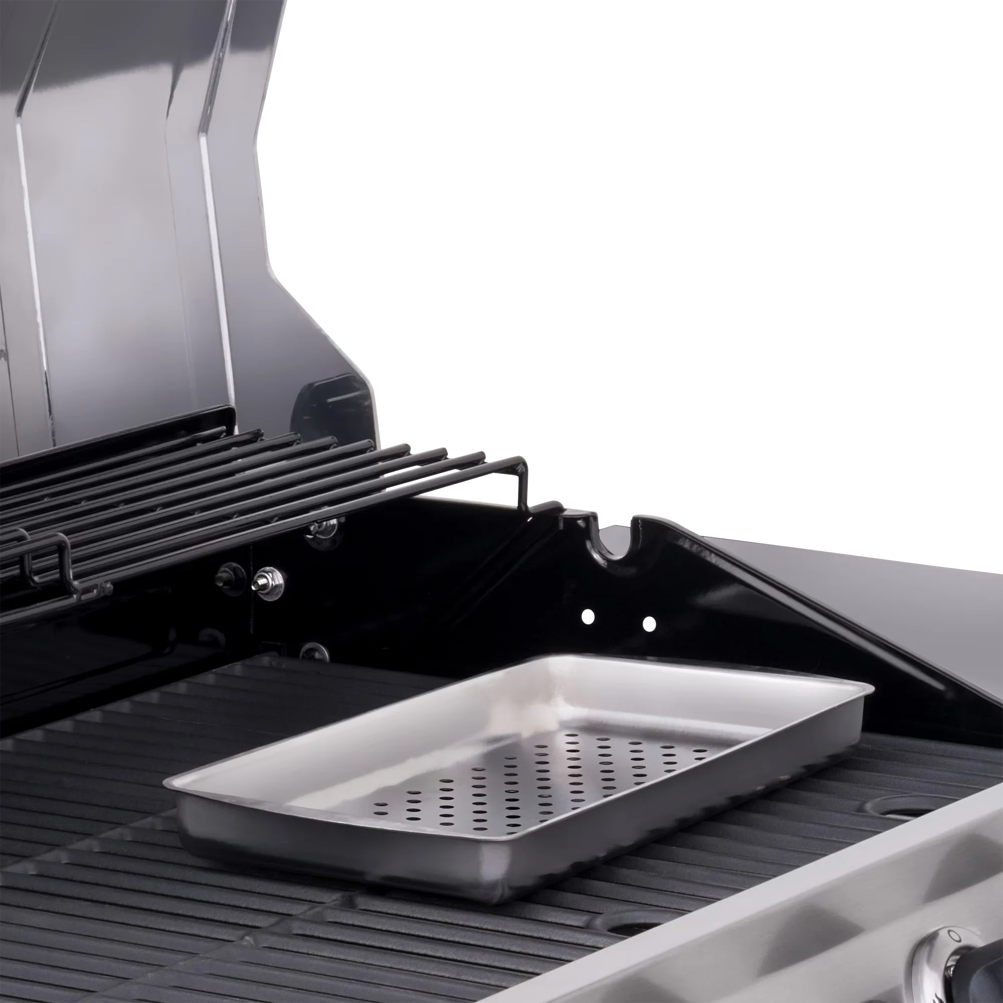 Gas Grill Innovative with Warming Rack, Heat Thermometer, ® Performance Series™ 6-Burner & Griddle - Heavy Duty Steel Silver Model F458CF