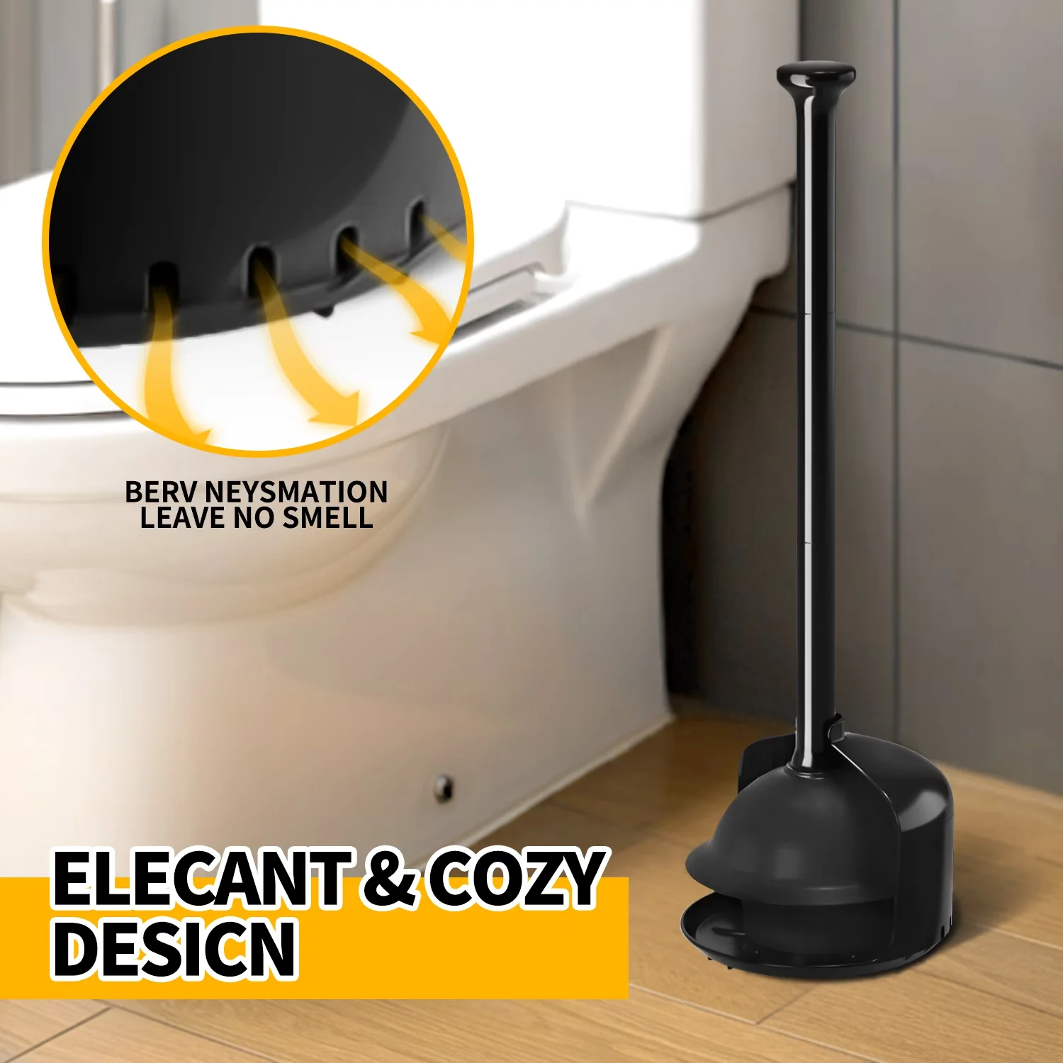 Plumbing Modern with Easy Installation, Easy Clean, Heavy Duty Plunger - Black Model 13FDD8