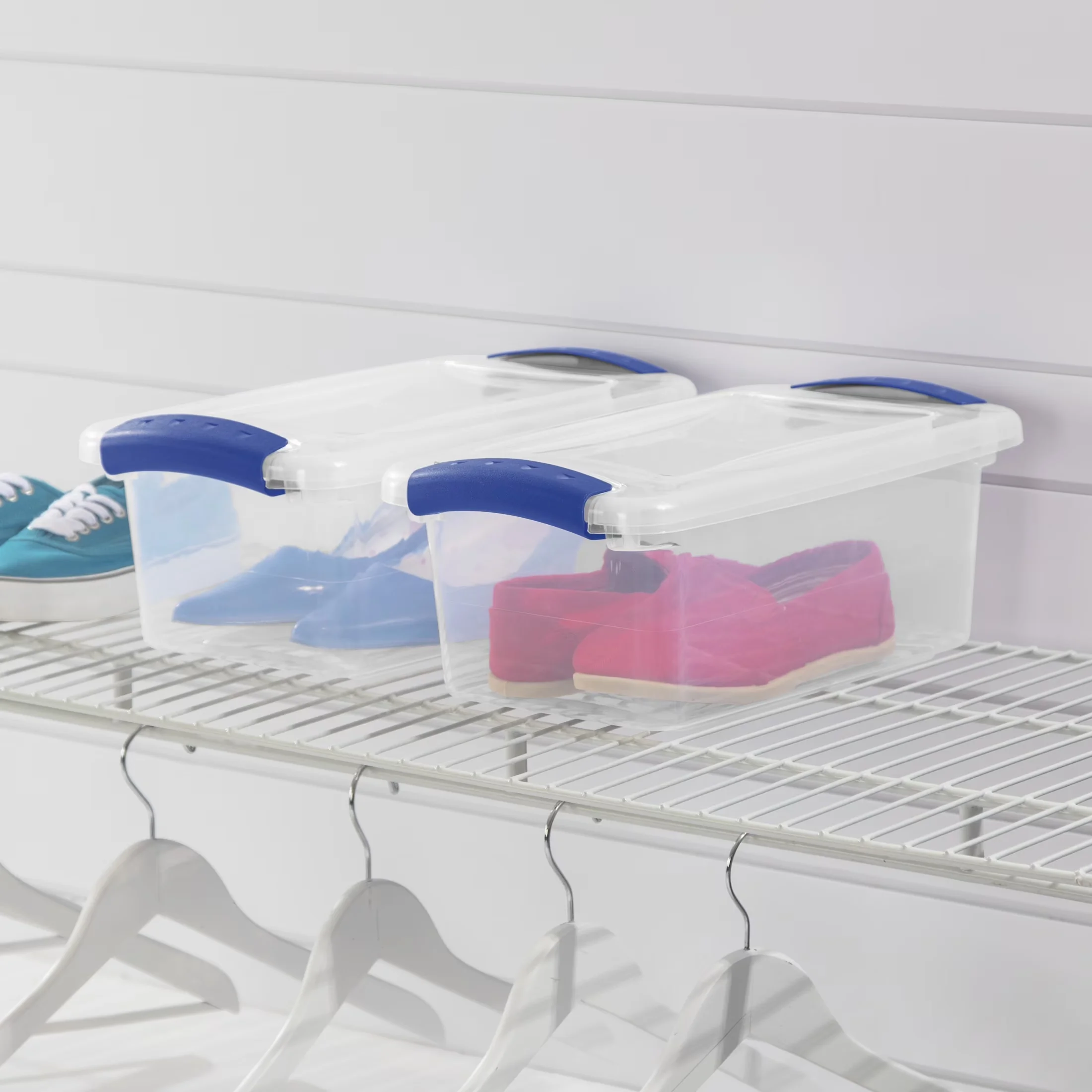 Stylish Garage Storage Supply with Carrying Handles, Blue - Plastic Blue Model E97C05