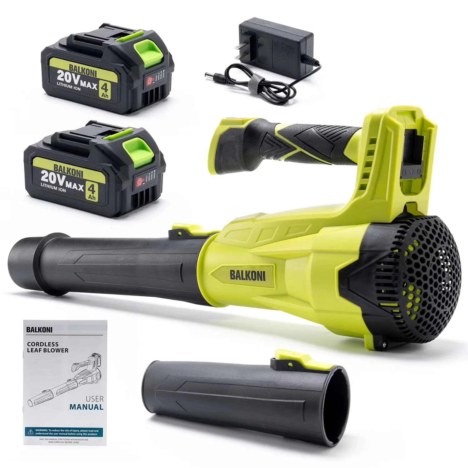 Quality Leaf Blower with Battery, Cordless Electric, 2x4.0Ah Batteries - Model 2602E2