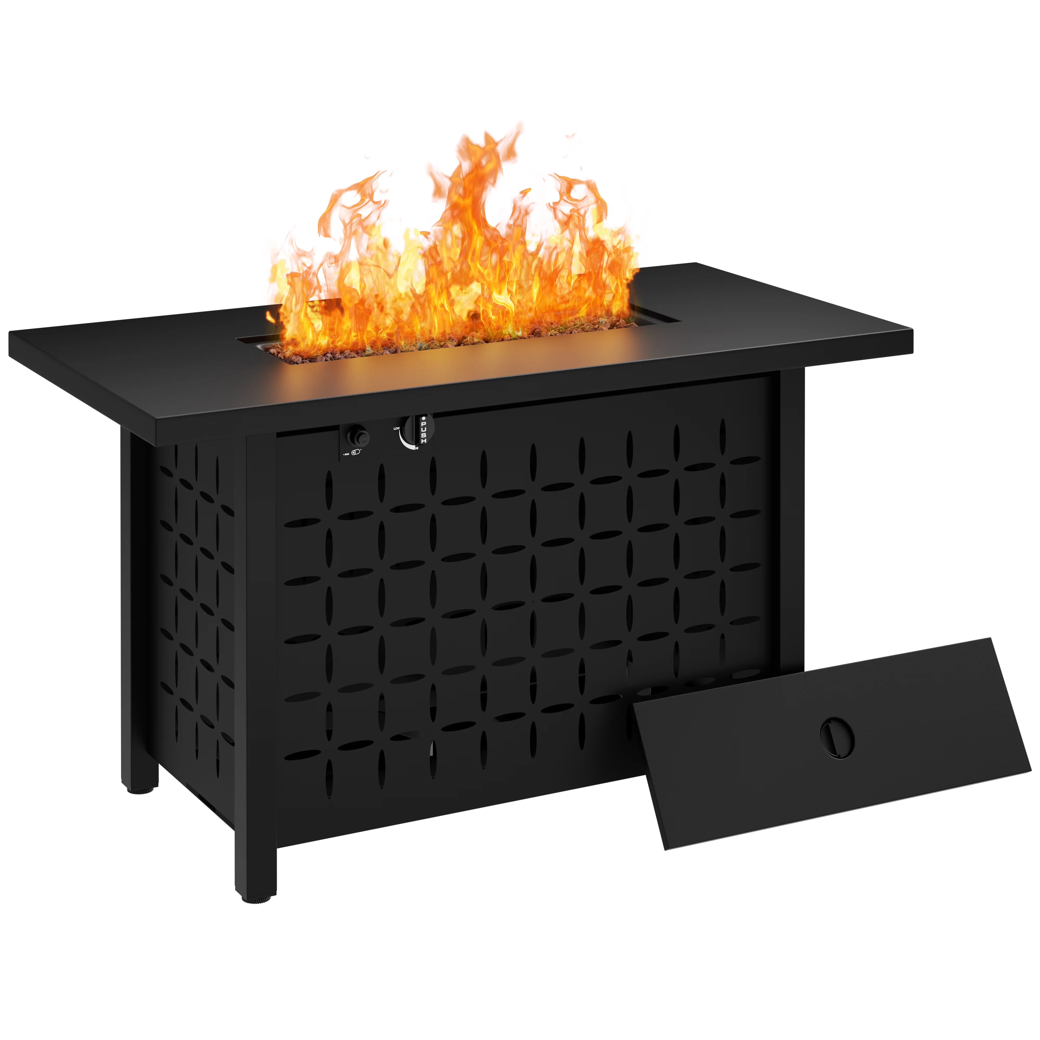 Innovative Outdoor Heating with 50000 BTU, Rust Resistant - Metal Black Model 2CED64
