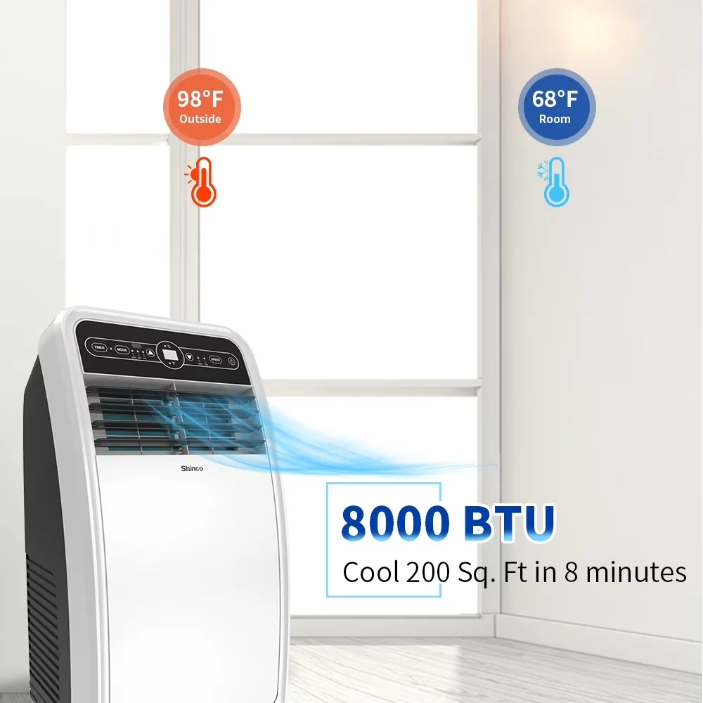 Stylish Air Conditioner with 4350 BTU, Remote Controlled, Variable Speed - White Model BF5F5F