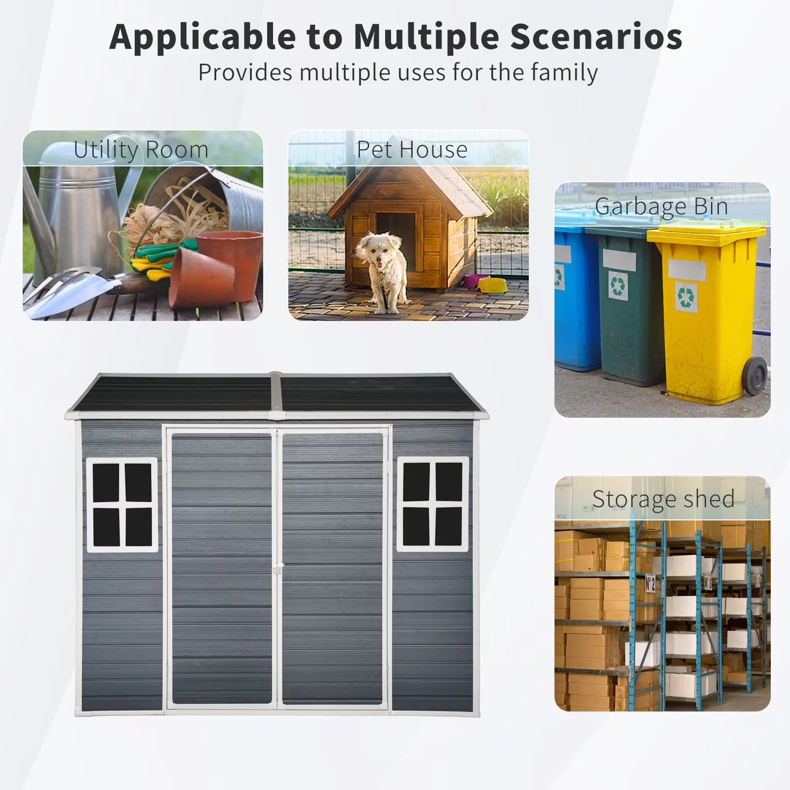 Quality Shed with Uv Resistant, Waterproof, Lockable Door - Resin Black Model 2A5FEA