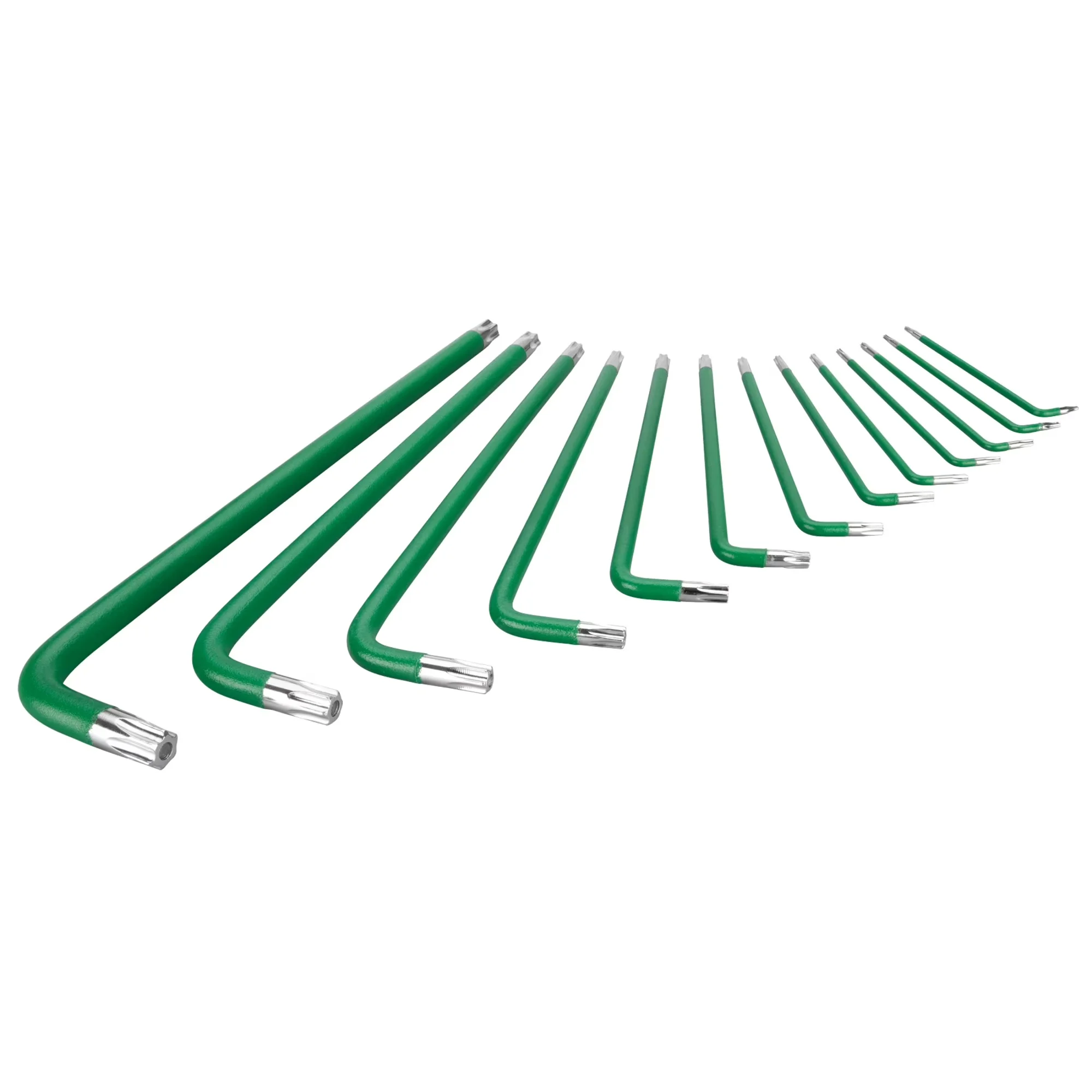Hand Tool Set Innovative with Folding, 13 Pc. Long Arm Star Key - Green 1 Model 647815