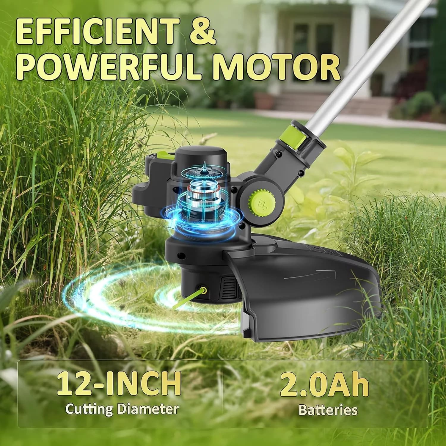 Stylish String Trimmer with Battery, 20V, Automatic Line Feed for Garden - Model DF16A8
