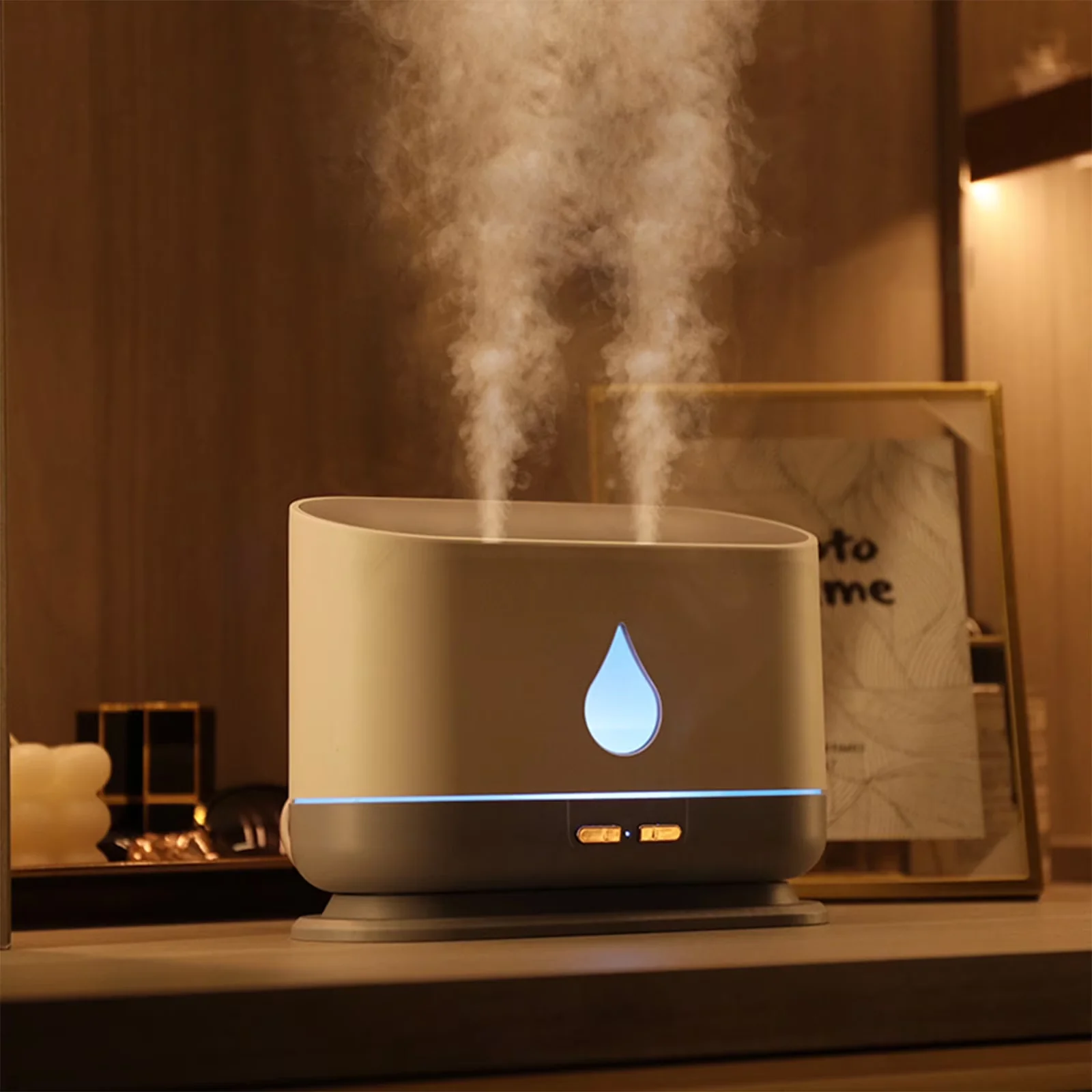 Stylish Humidifier with Oil Diffuser, Material: Plastic - White for Bedroom, Large Model 7C2250