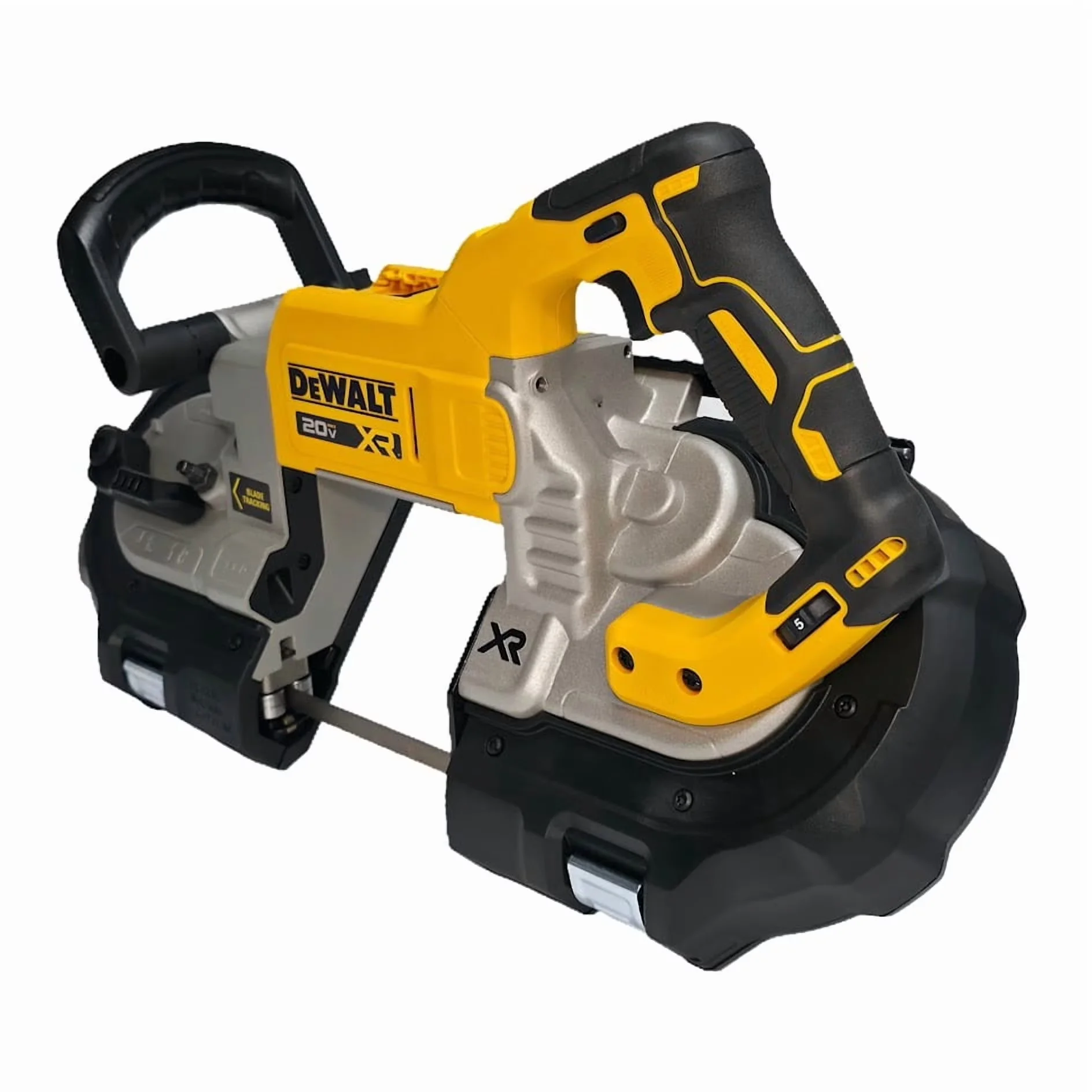 Compact Power Saw with Battery, LED, 5 in Cutting Capacity - Yellow 20V Model 05D8CE