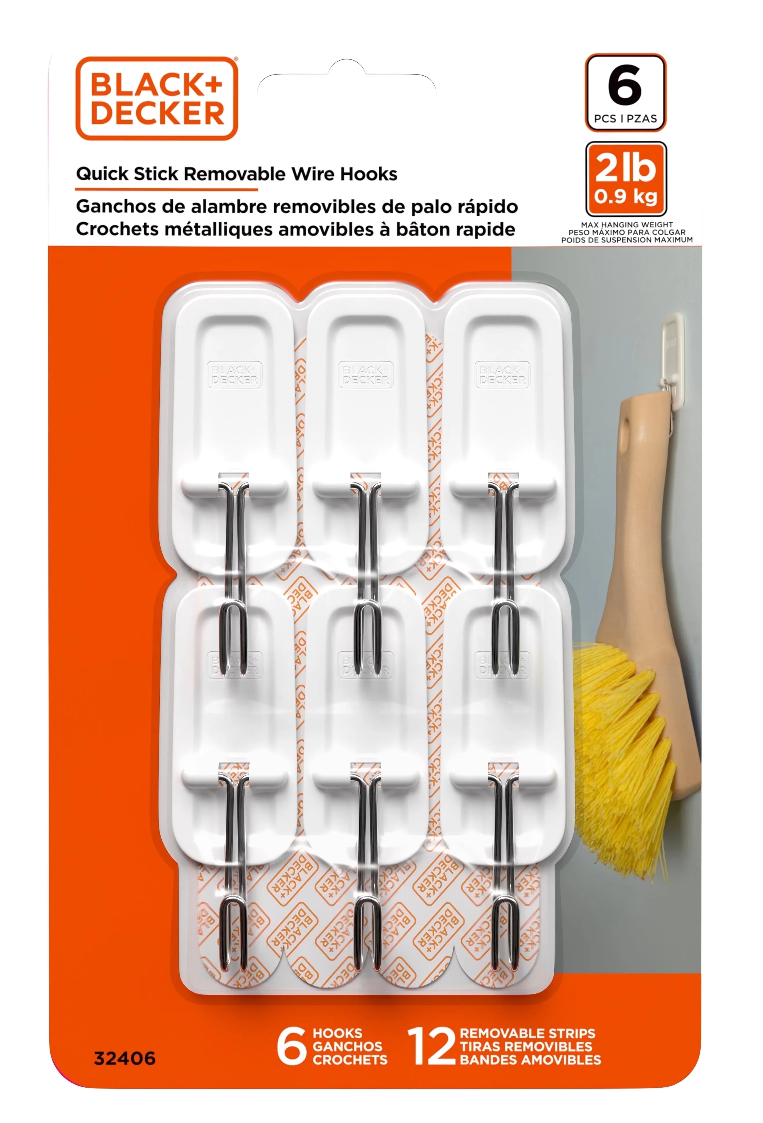 Efficient Damage-Free Hanging with Easy Installation, Detachable - Plastic White Model 7624C3