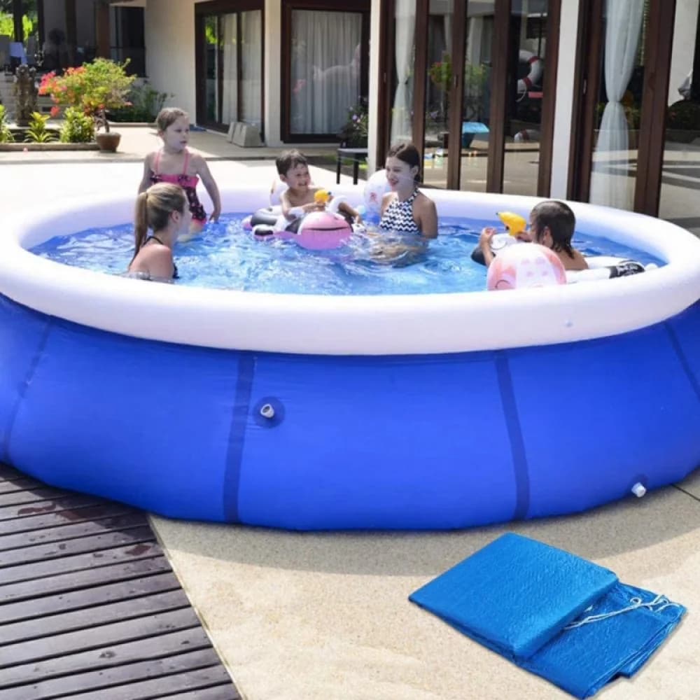 Classic Inflatable Pool with Uv Resistant, Dust-proof Hood Protector - Blue Model CA60D7