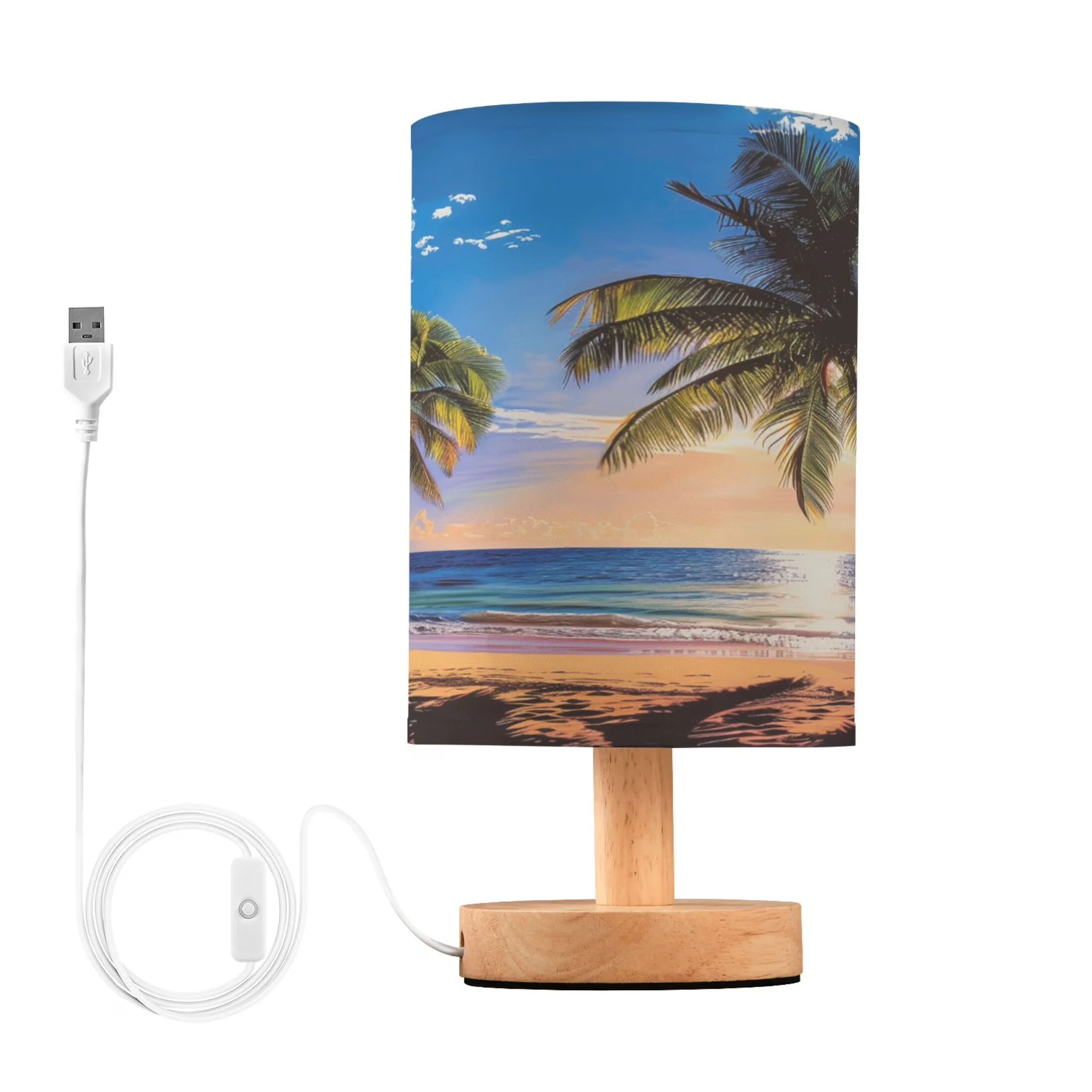 Durable Lamp with LED, Modern, Traditional - Blue Wood for Living Room, Bedroom Model 34668D