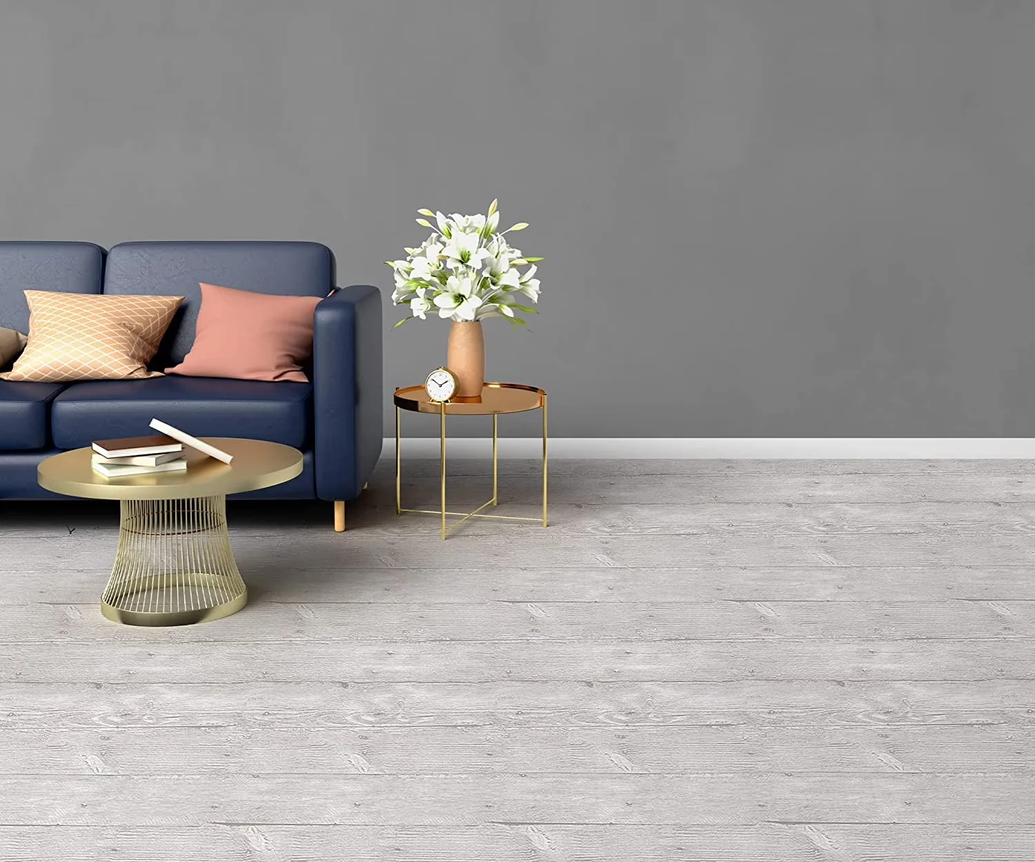 Grey Vinyl Flooring Vinyl Plank Flooring Efficient with Easy Installation - Gray Model D32A4D