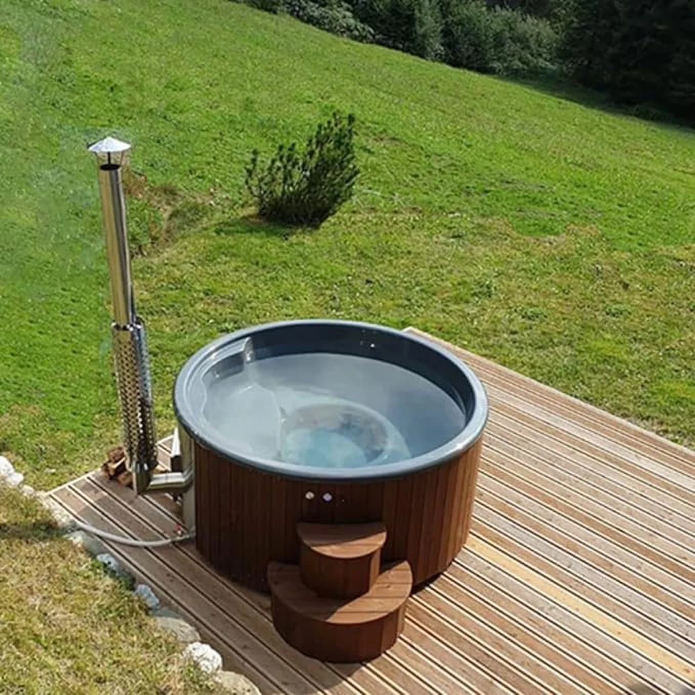Quality Hot Tub with Energy Efficient, Uv Resistant, Natural - S4N - Rustic Charm Model ECDED3