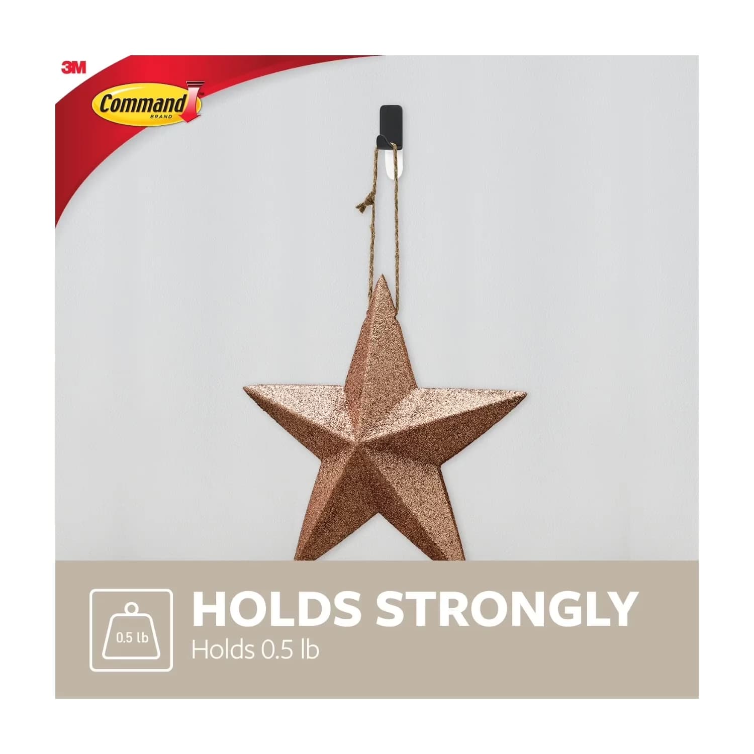 Sleek Damage-Free Hanging with Easy Installation, Wall-Mountable, 6 Wall Hooks - Black Plastic Model DCFD73