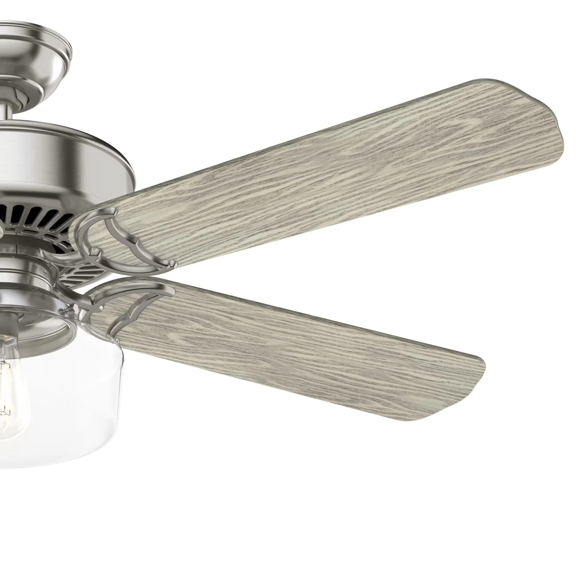Sleek Ceiling Fan with Remote Controlled, Color: Brushed Nickel - Silver No Shade Model 7BA16B