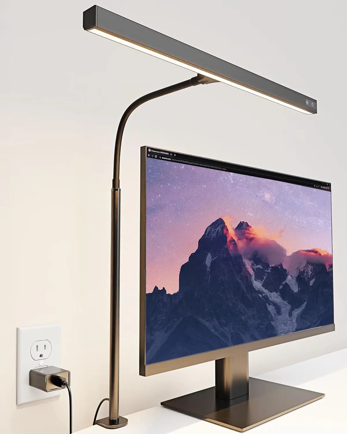 Quality Desk Lamp with LED, Adjustable Head, Clamp - Black Metal - Traditional Style Model BF2CD5