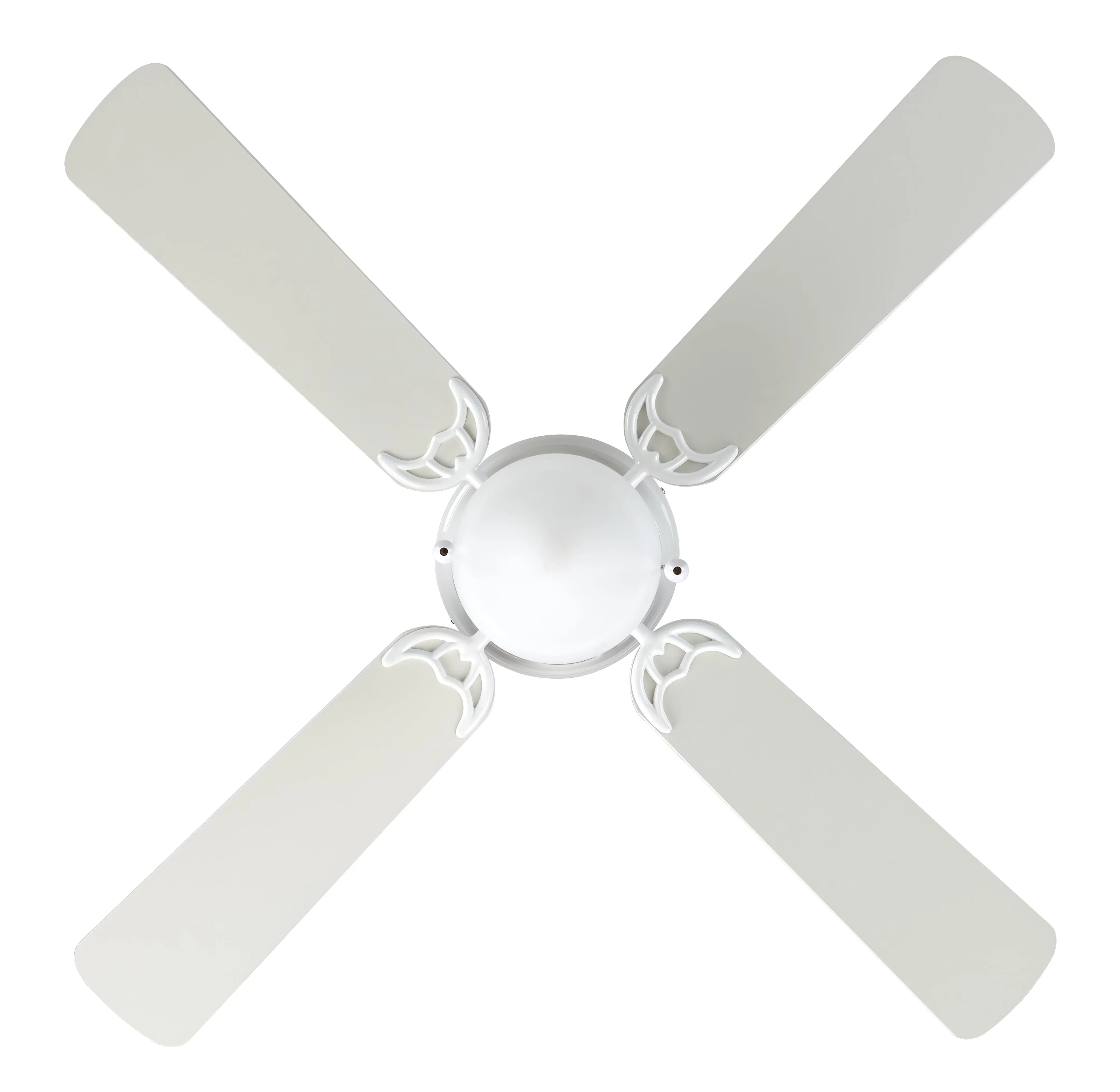 Efficient Ceiling Fan with LED, Reverse Airflow, 42" Hugger Indoor With White Finish - White Glass Shade Model 3609B6