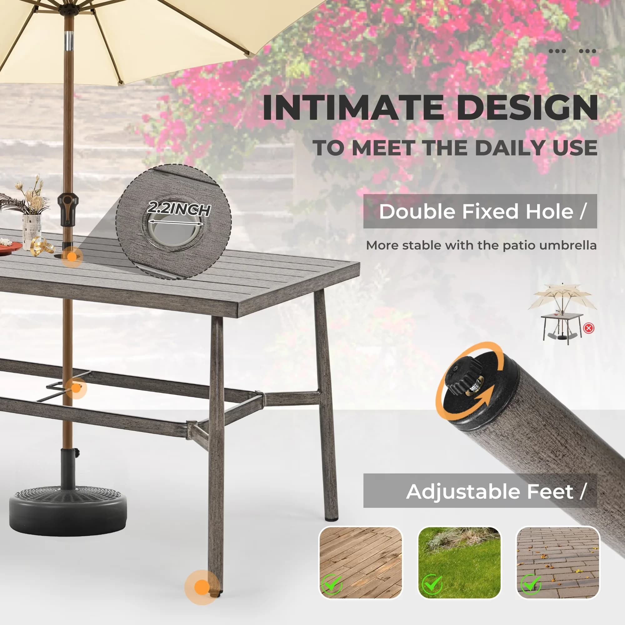 Premium Patio Dining Set with Weatherproof, 7-Piece Outdoor for Patio - for Everyday Use Model 1E5509