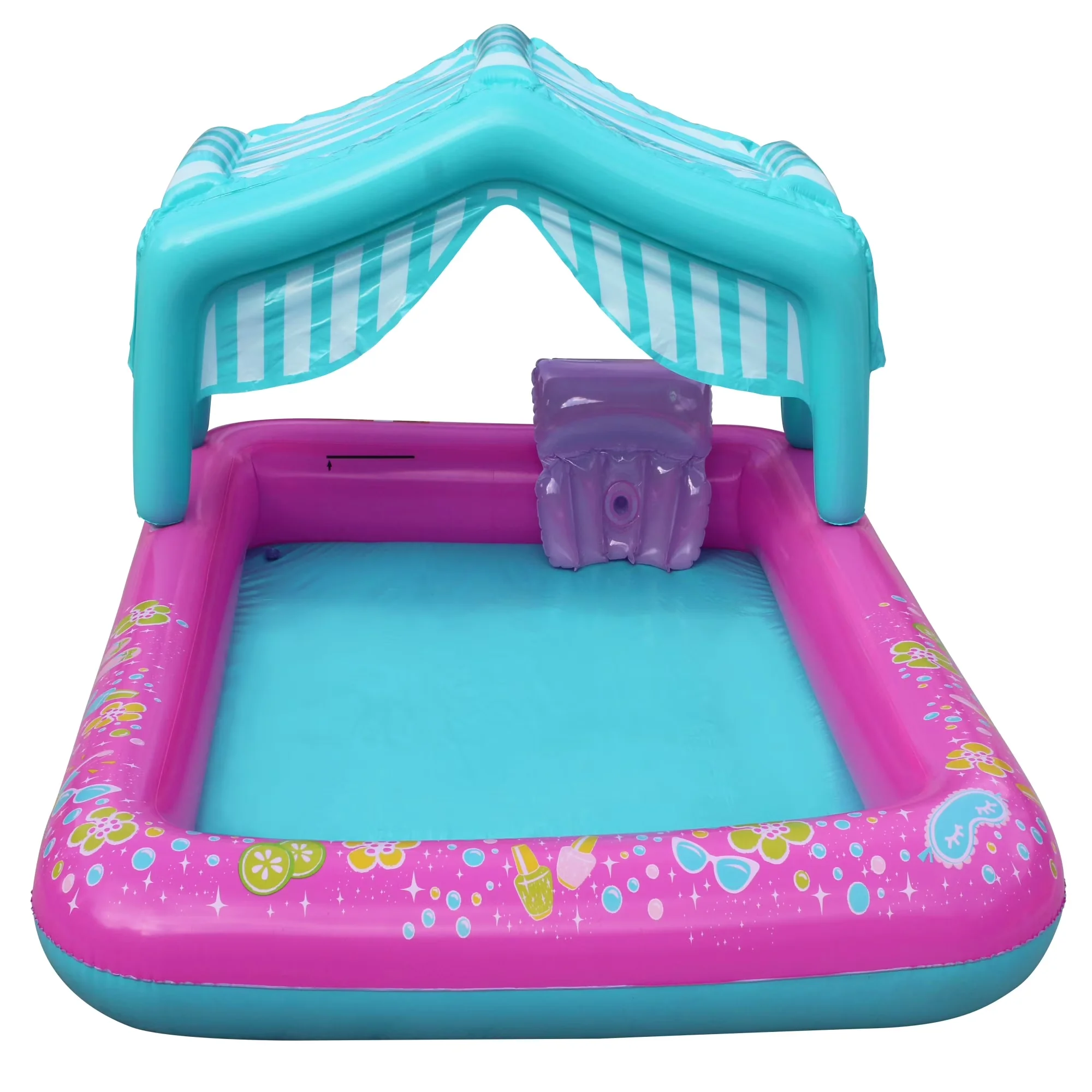 Inflatable Pool Essential with Pink, Spa Party 6ft x 5ft Kiddie Splash Set, Shade - Pink Model 3B6A4E