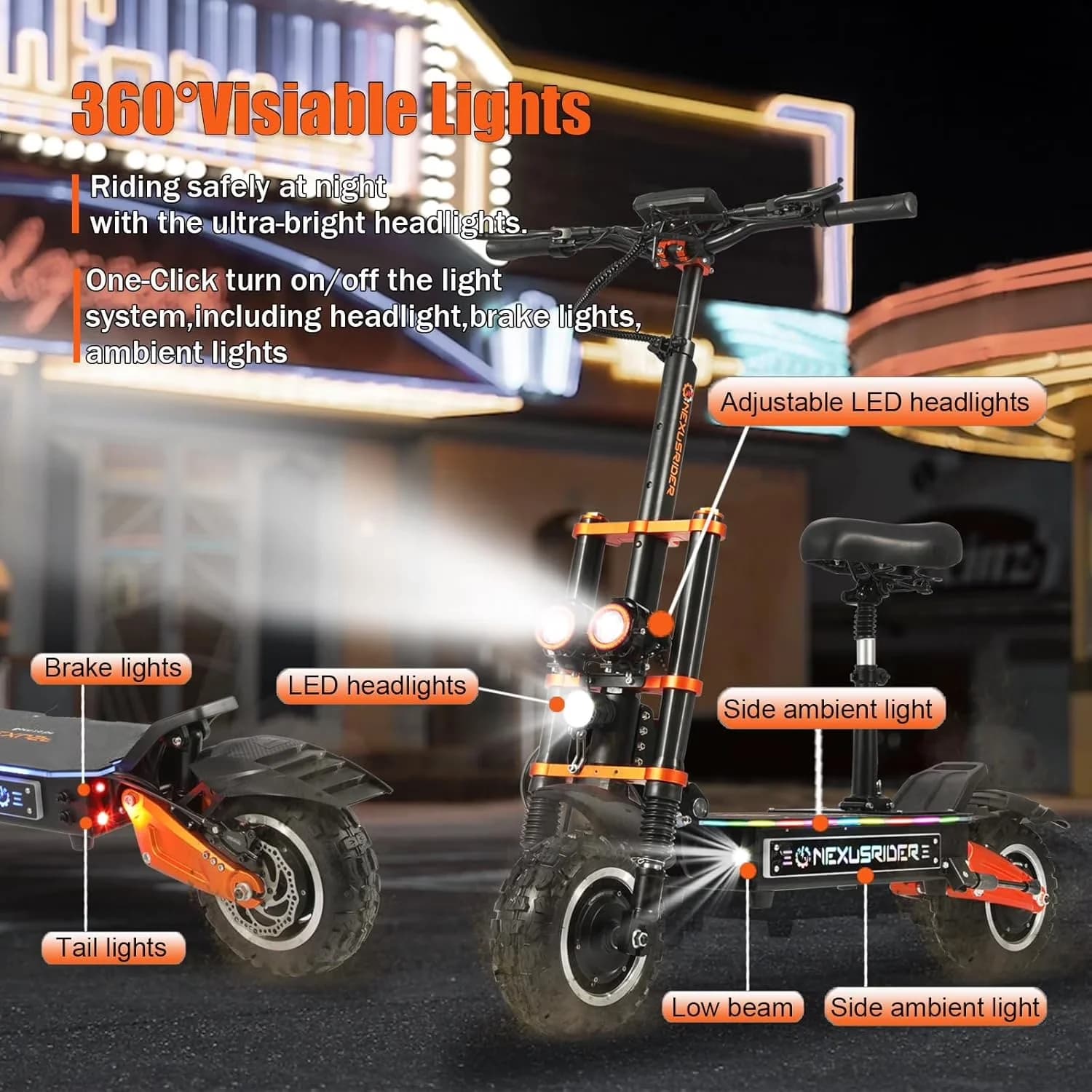 Scooter Essential with 6000W, 60V, Compact - Aluminum Alloy Orange - Standard Series Model EF4E9D