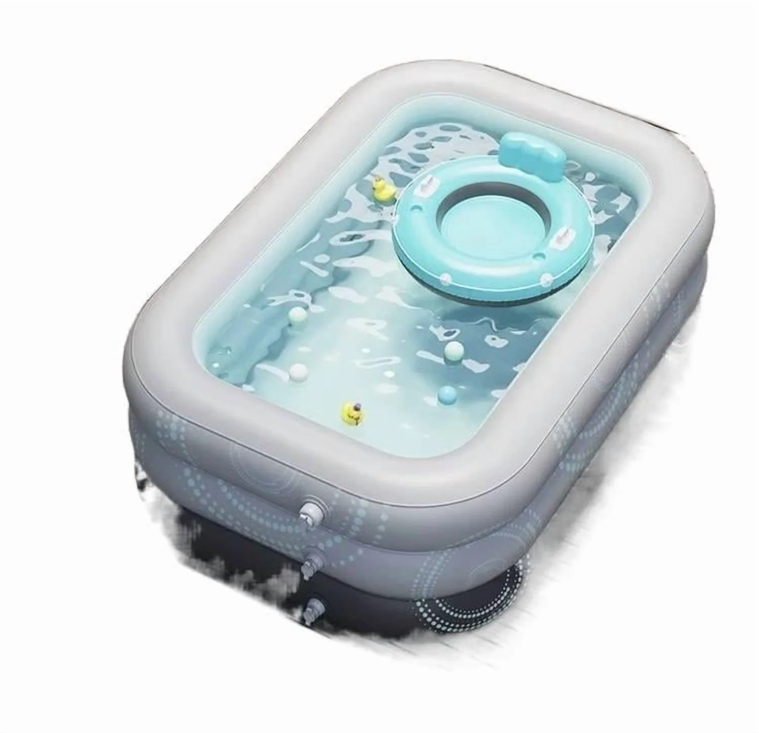 Inflatable Pool Efficient - Gray three - Durable Build Model 4387AD