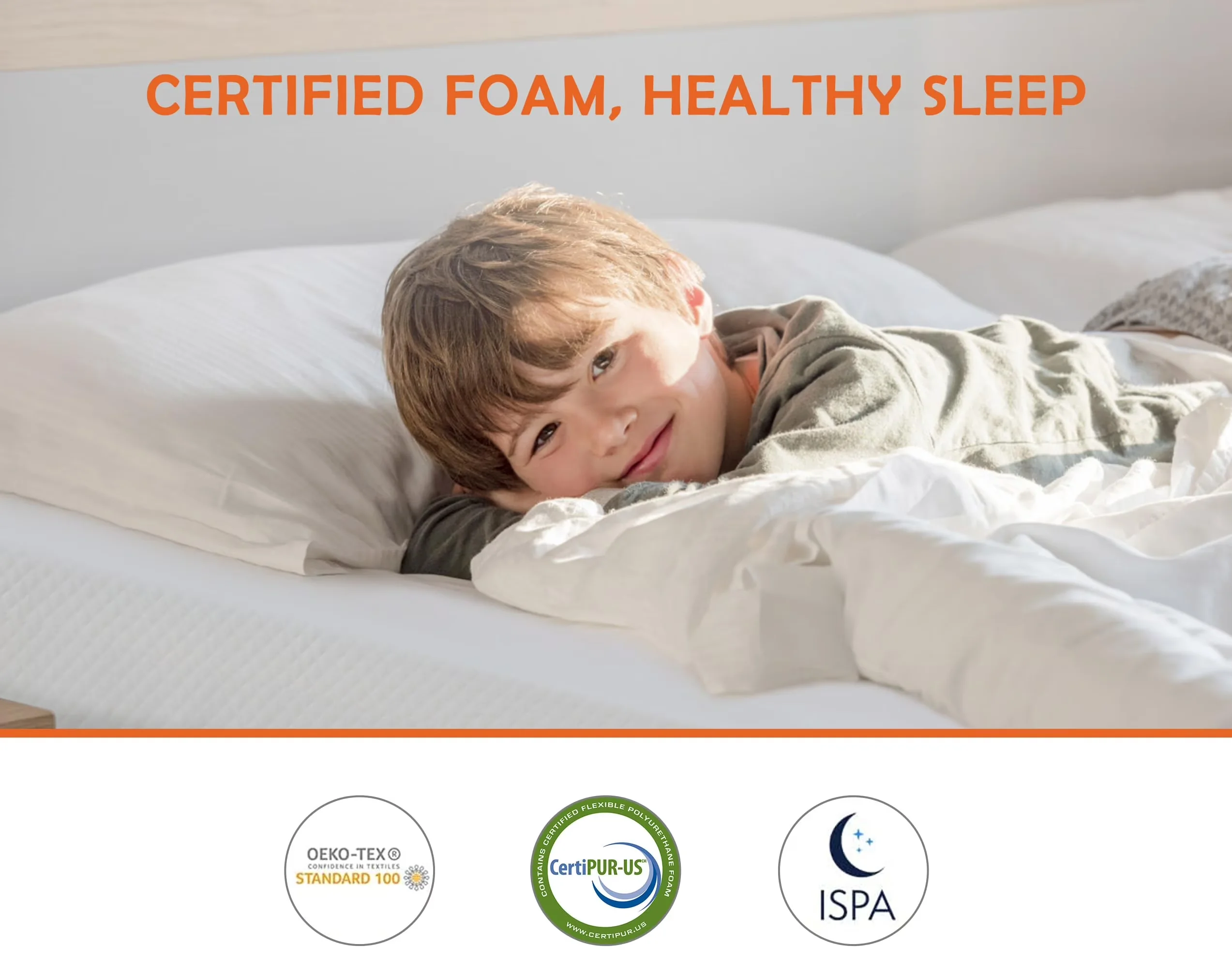 Essential Mattresses Accessory with Cooling Technology, Removable Cover - White Gel Memory Foam Model 807D0C