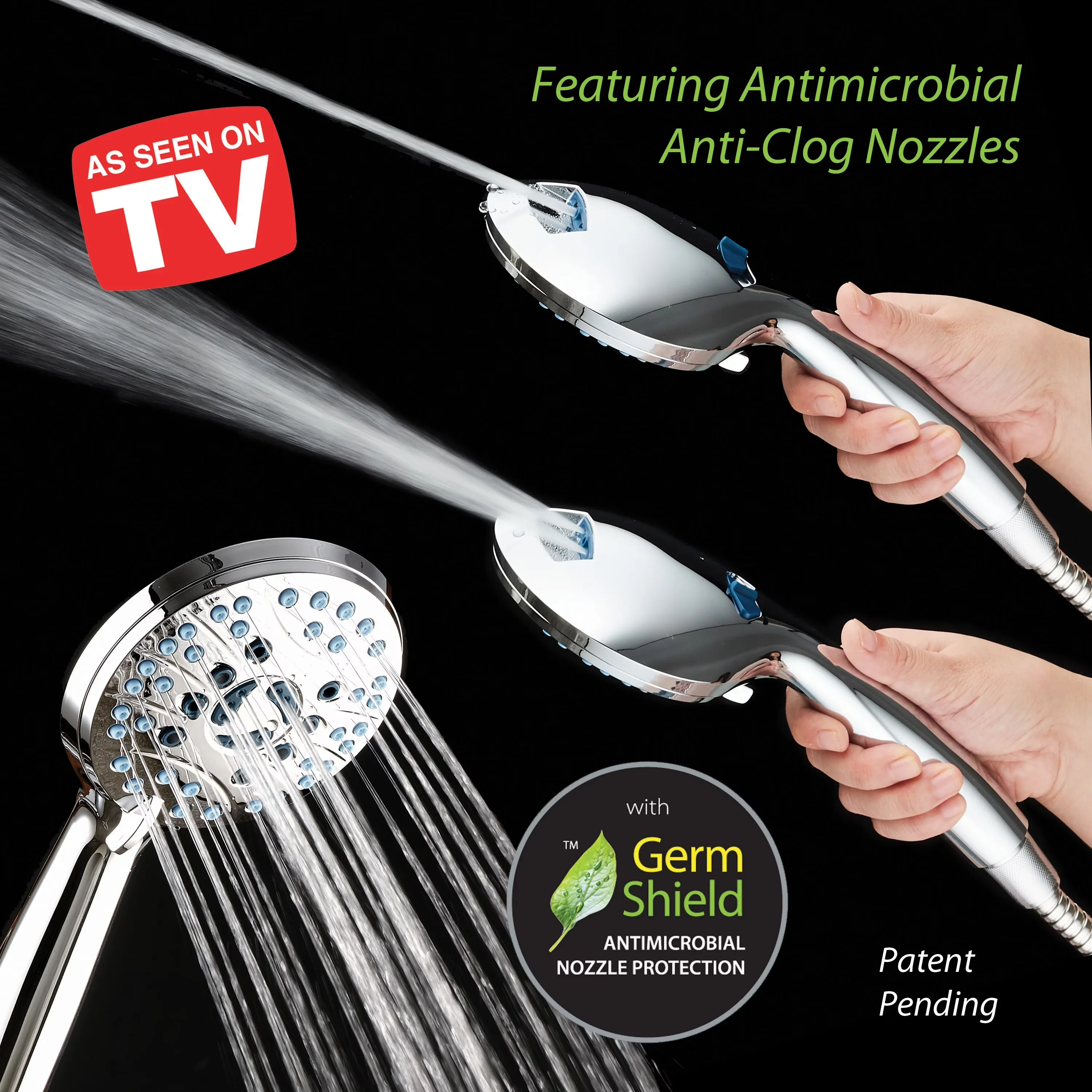 Efficient Shower Head with Adjustable, Luxury Handheld - Silver Stainless Steel; Plastic Model 8F42FF