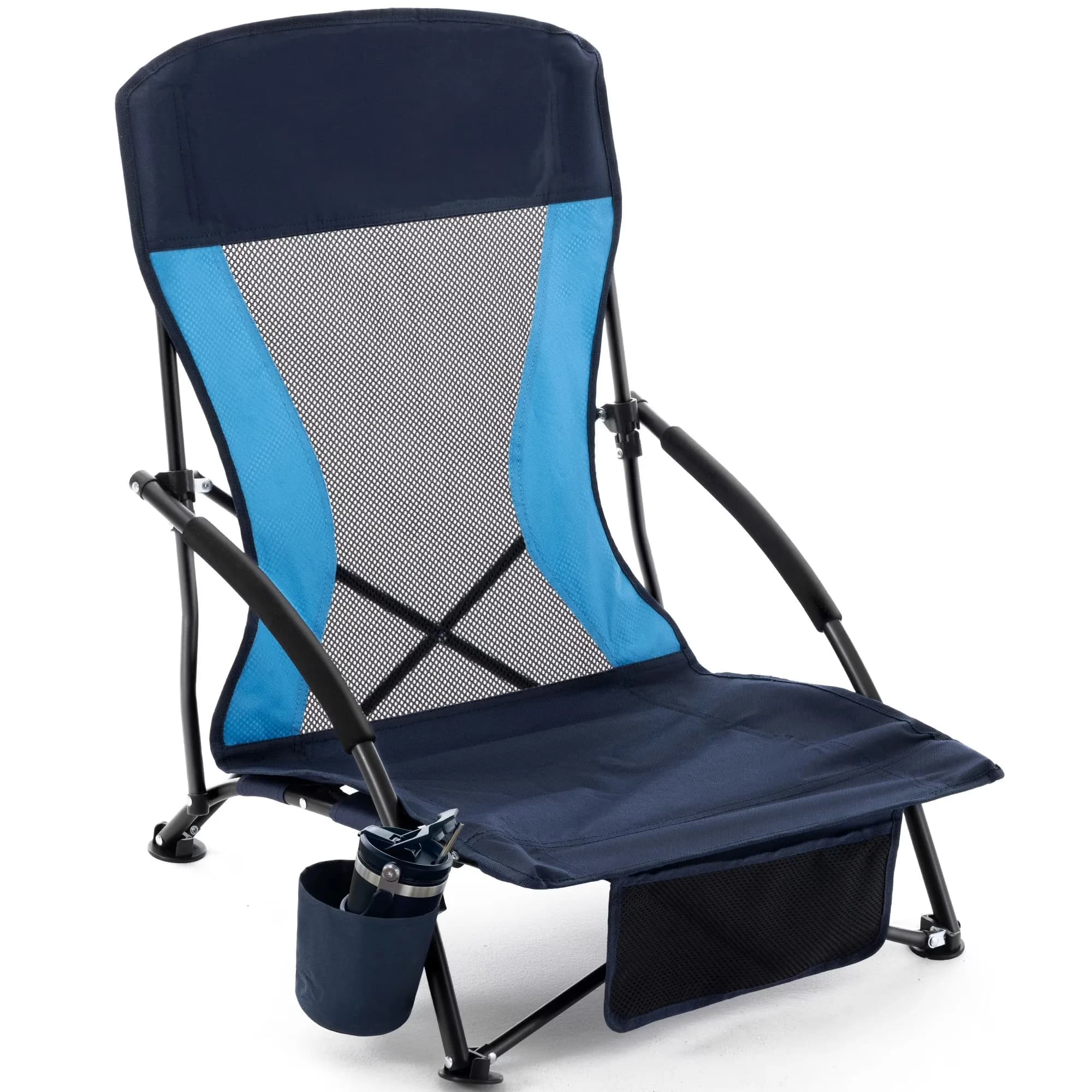 Compact Beach Chair with Low Folding Chairs - Easy to Use Model 0A7504