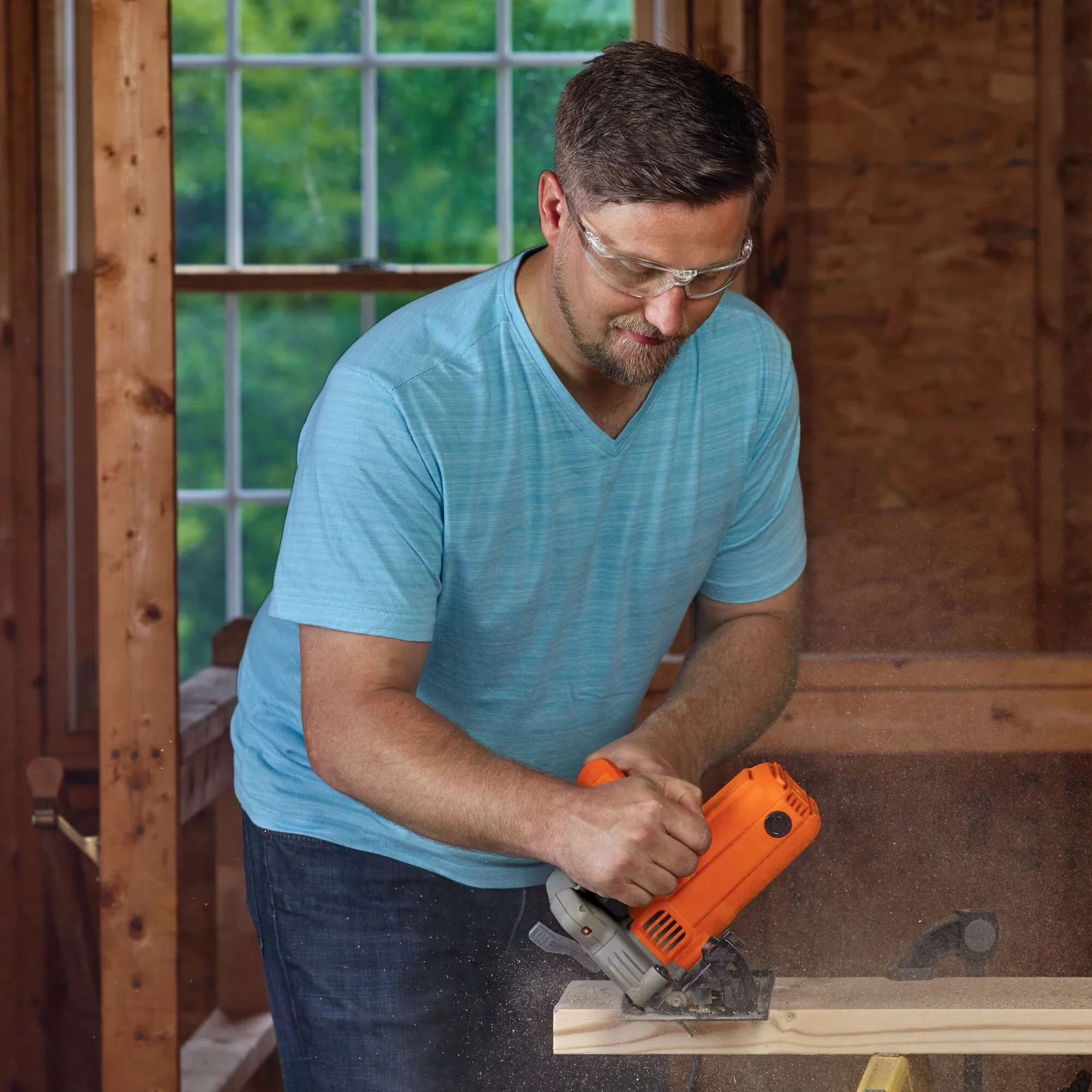 Power Saw Versatile with Ergonomic Design, Adjustable, 7-1/4-Inch Circular - Multicolor Model 30E8F6