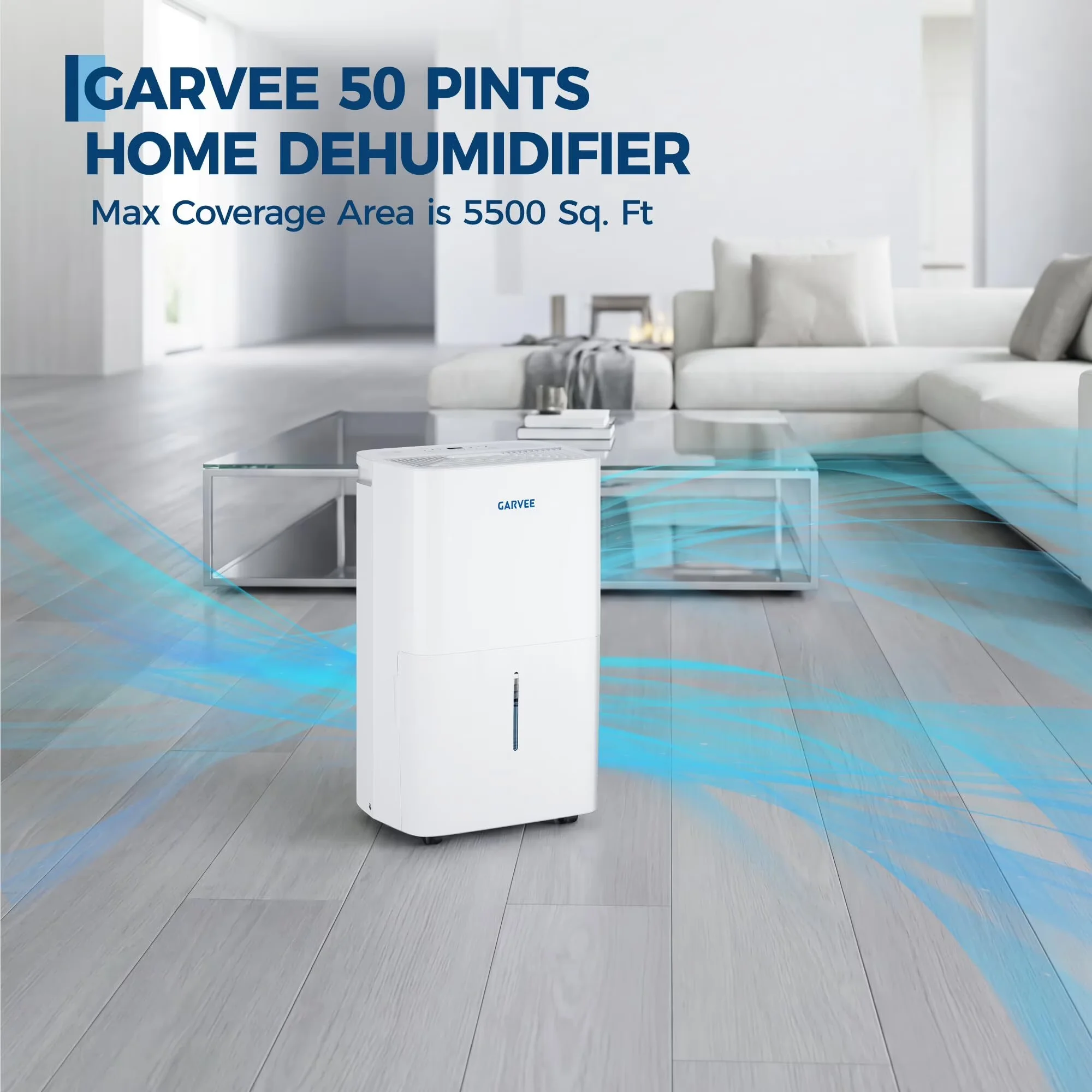 Dehumidifier Sleek with Automatic Shut-Off, Auto Shut-Off, Large-Capacity Water Tank - Model 557935