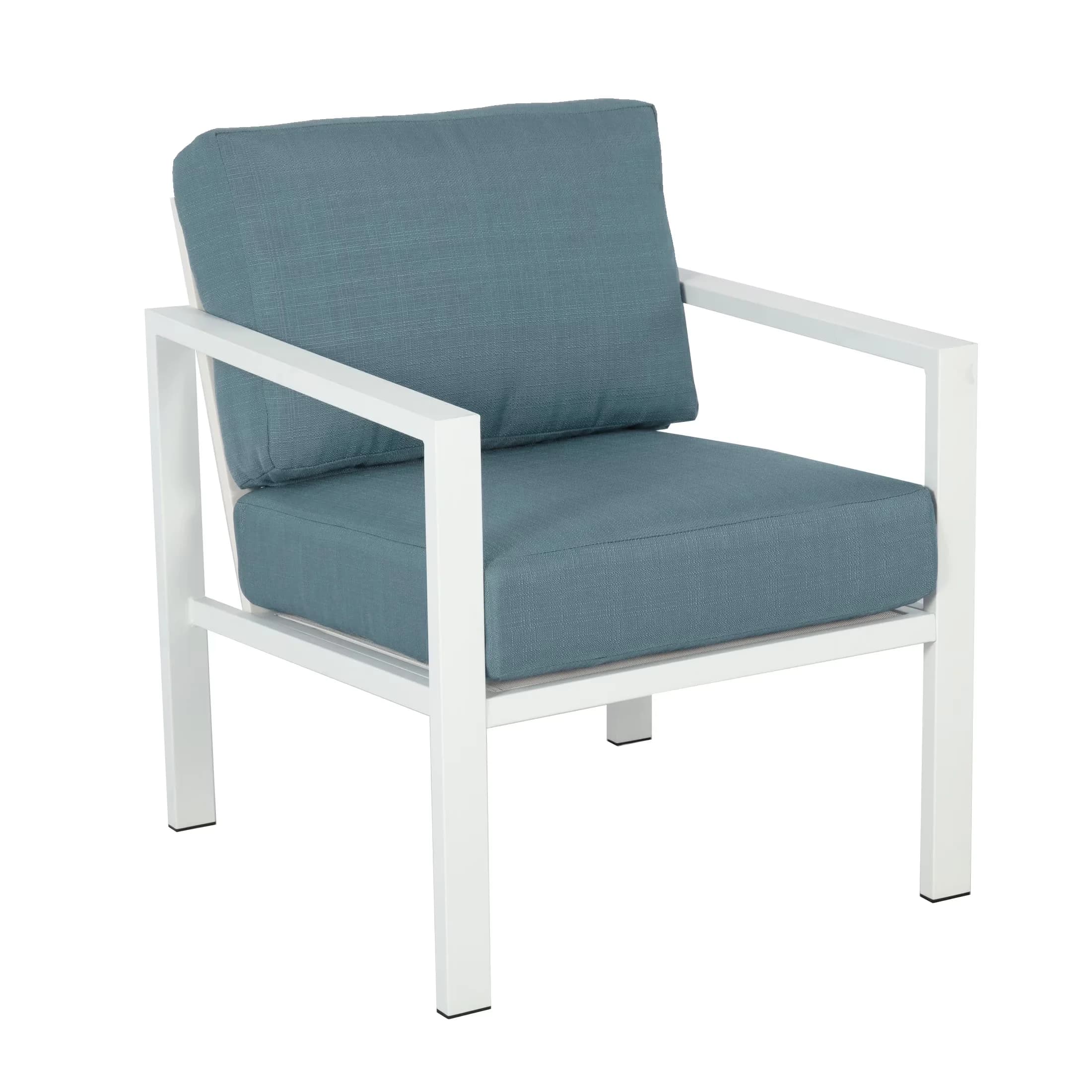Classic Patio Conversation Set with Weatherproof, Set seats up to 4 people - Olefin Blue Model 670DE0