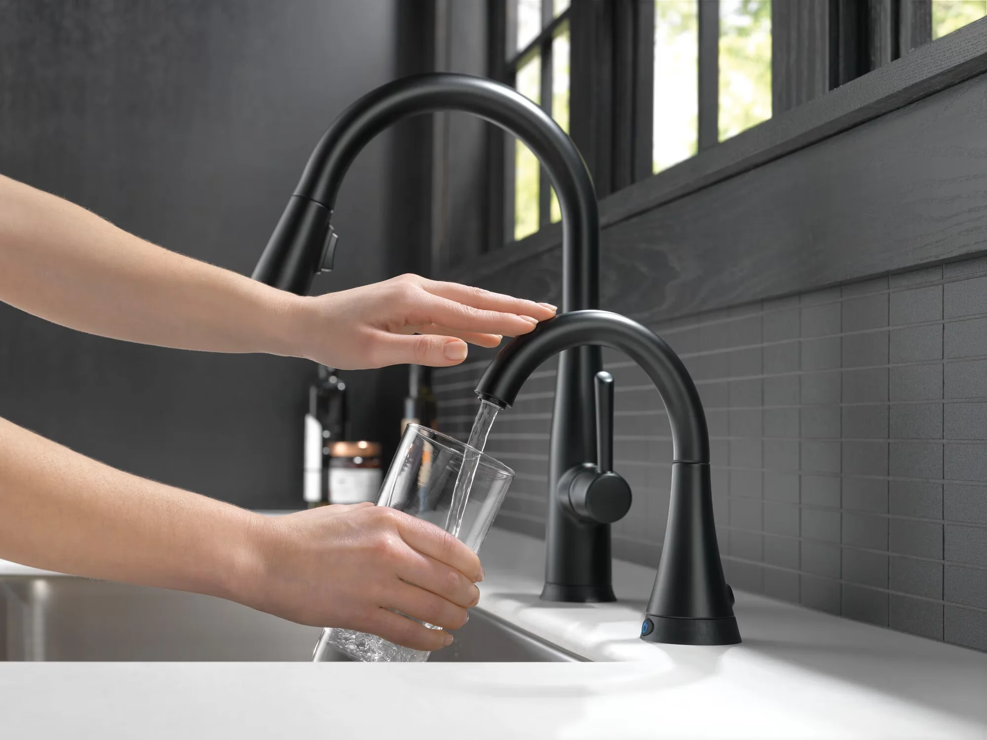 Stylish Kitchen Renovation with Touch2O in Matte Black - Metal 9113T-BL-DST Model 8124A2