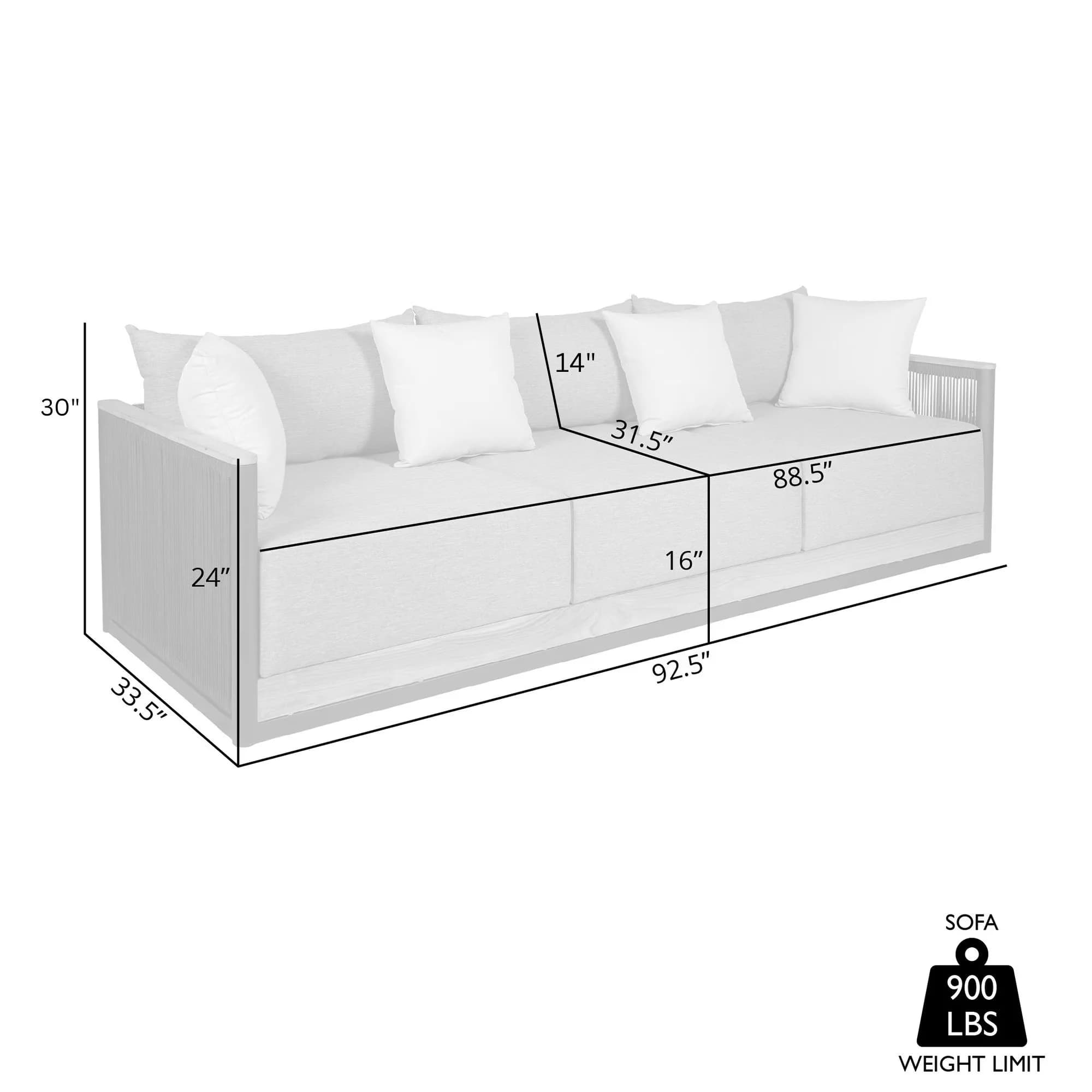 Outdoor Sofas Sectional Stylish with Water-Resistant, Weather-Resistant, Dark Gray Cushions - Gray Wood Model EFB885