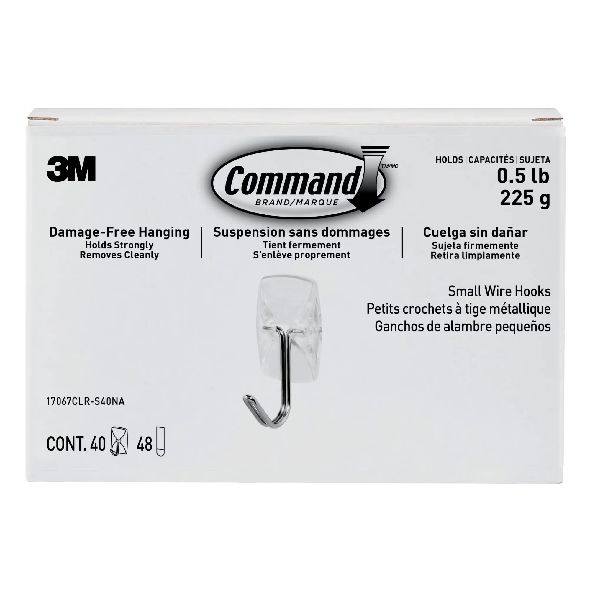 Premium Damage-Free Hanging with 48 Clear Adhesive Strips, No Tools Wall Strips - Clear Plastic Model B5F45F